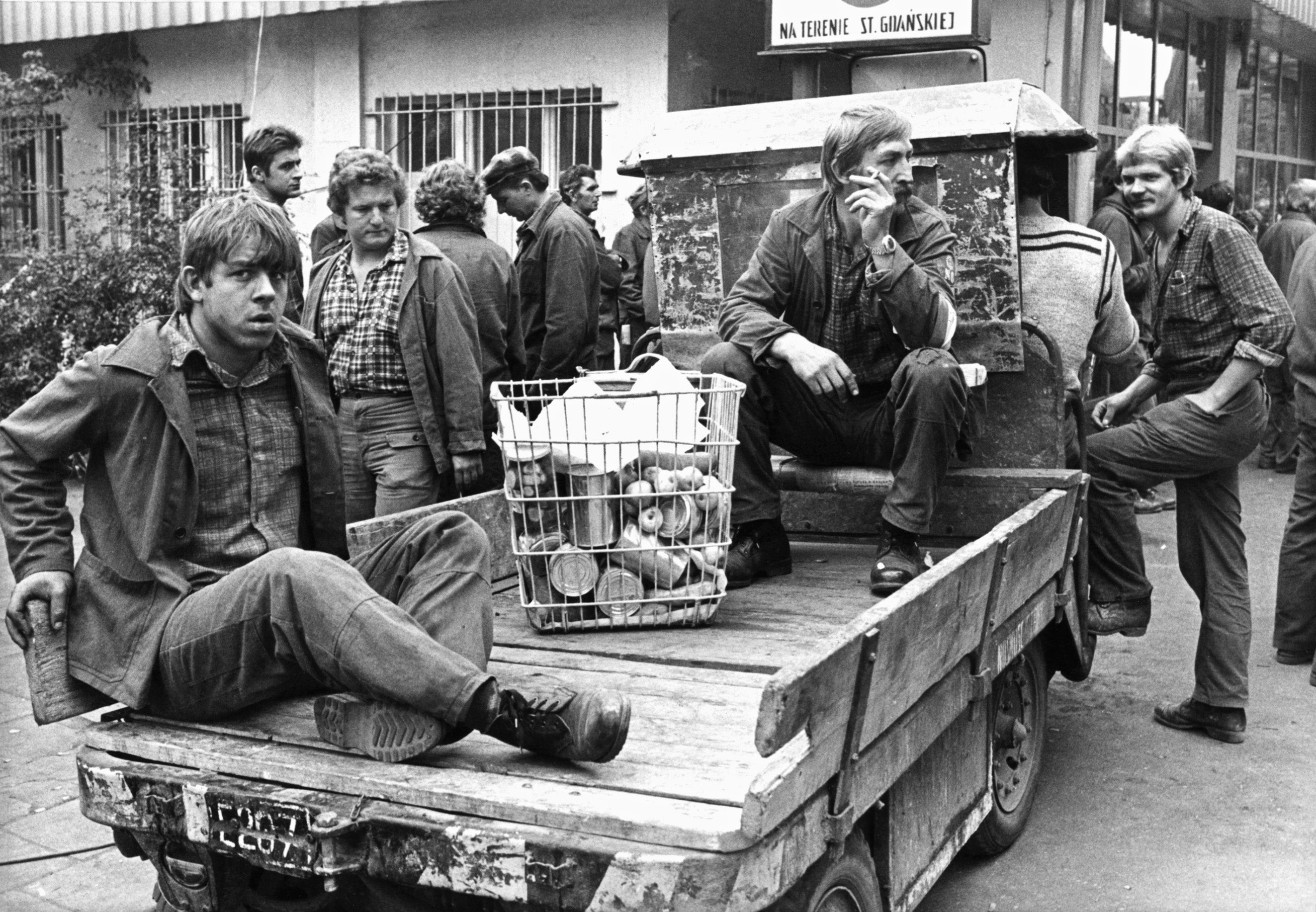 Rising food prices caused strikes all over Poland such as here at the Lenin shipyard in Gdansk, in 1980