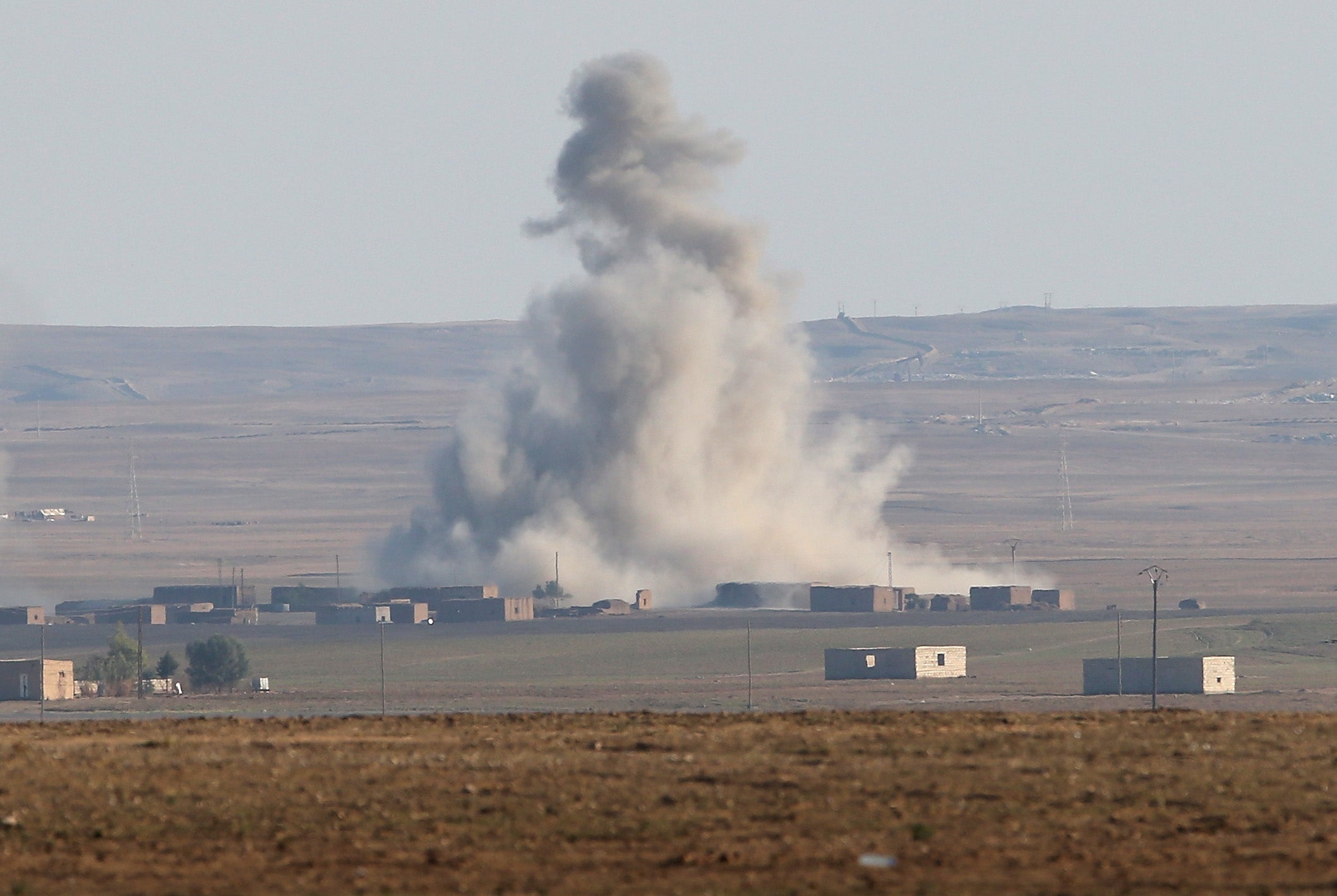 A US airstrike on an Isis position in November 2015 in Rojava