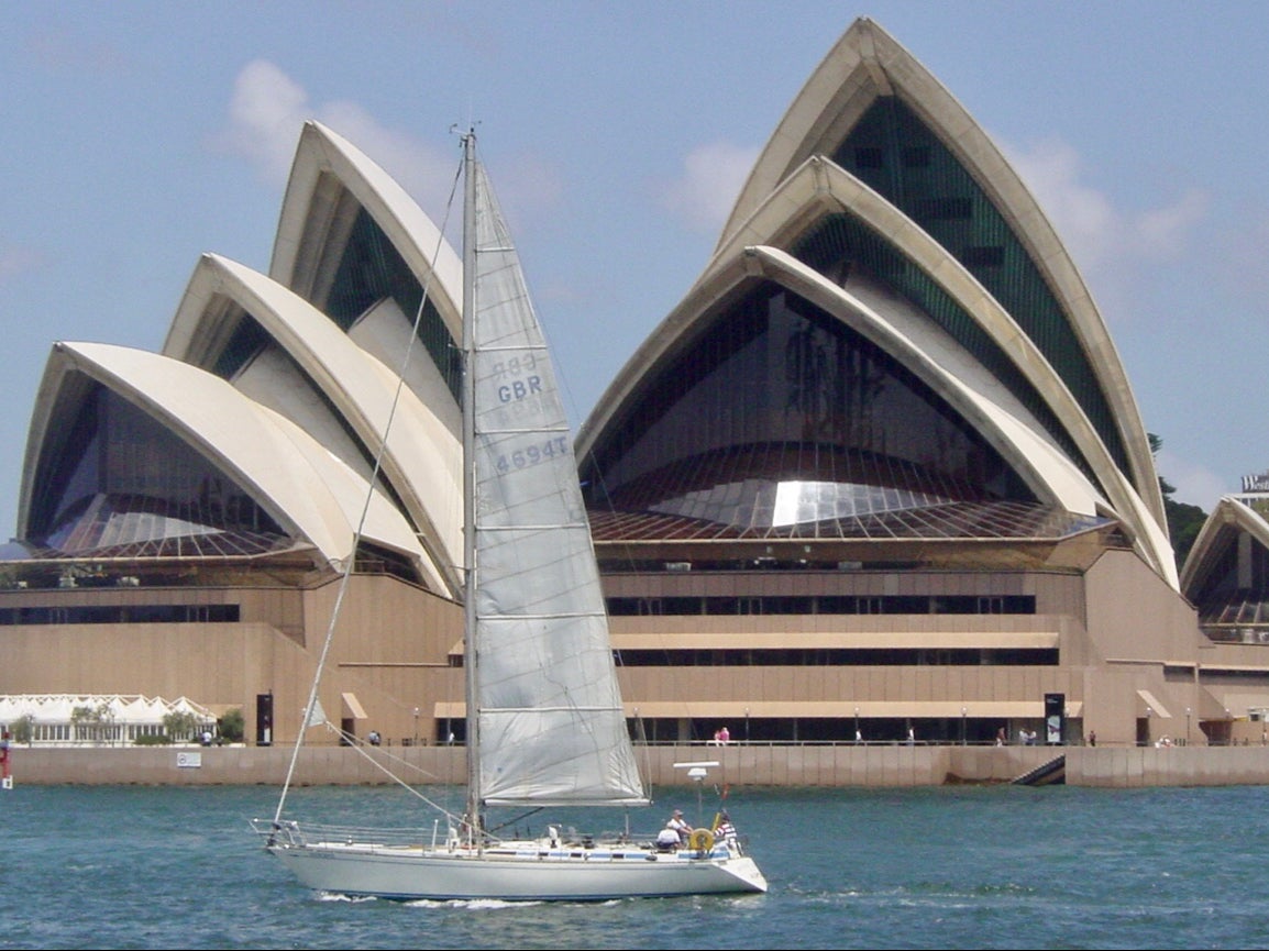 Sailing by: Sydney Opera House, out of bounds to British visitors