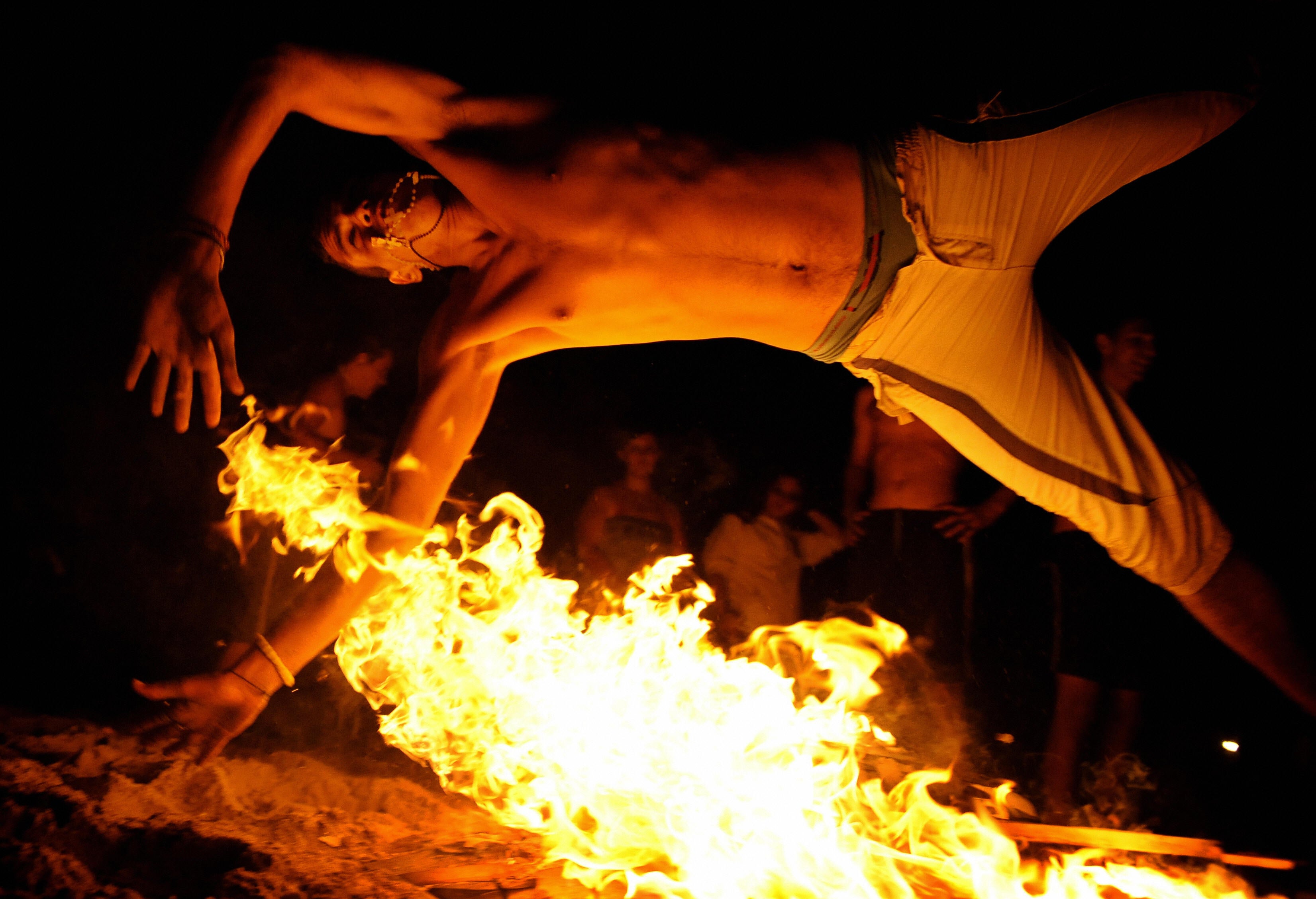 In Spain, fires are lit on the eve of San Juan (St John’s) Day. Locals burn objects they no longer want and make wishes as they jump through the flames