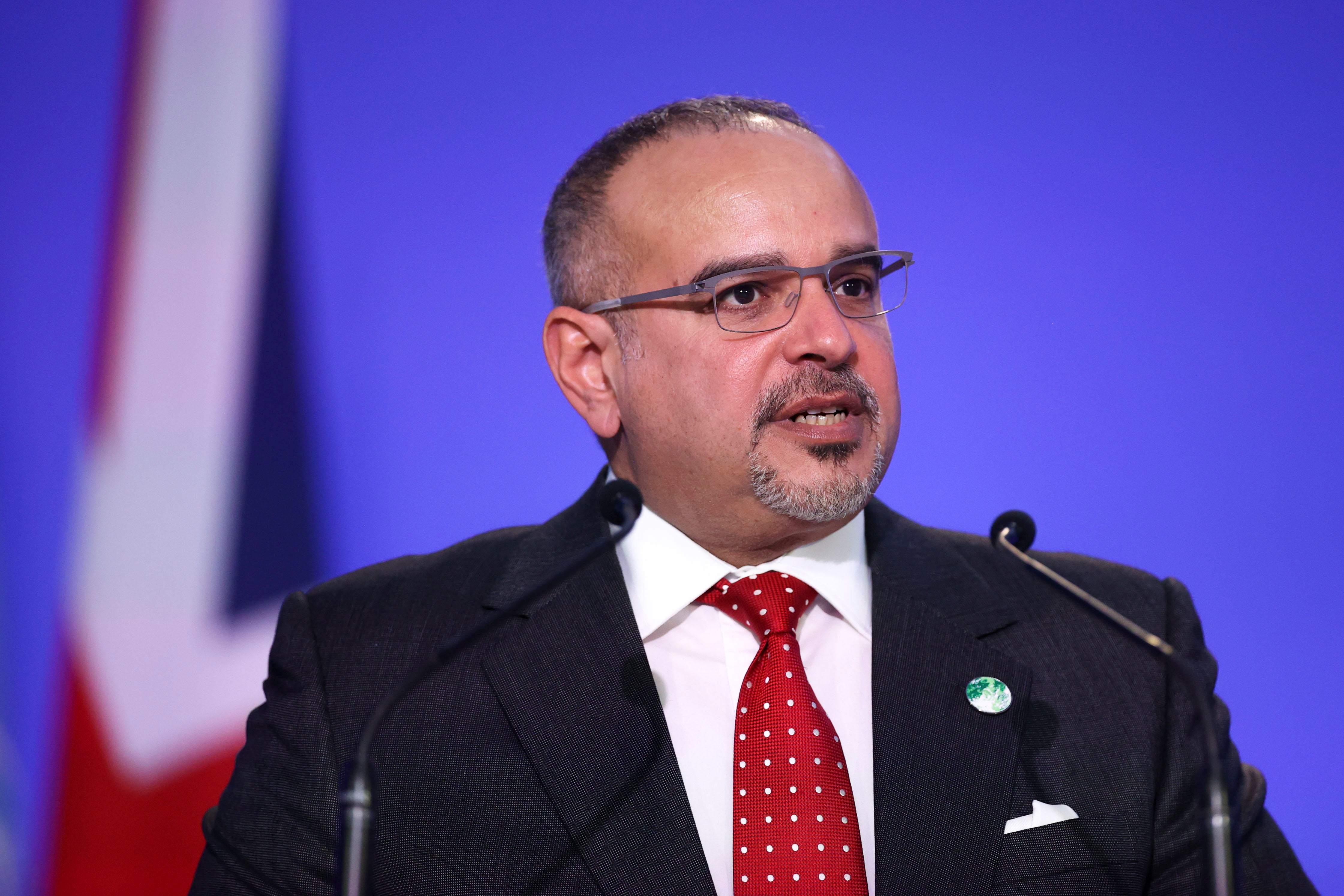 Bahrain’s Crown Prince and Prime Minister Salman bin Hamad Al Khalifa speaks at Cop26