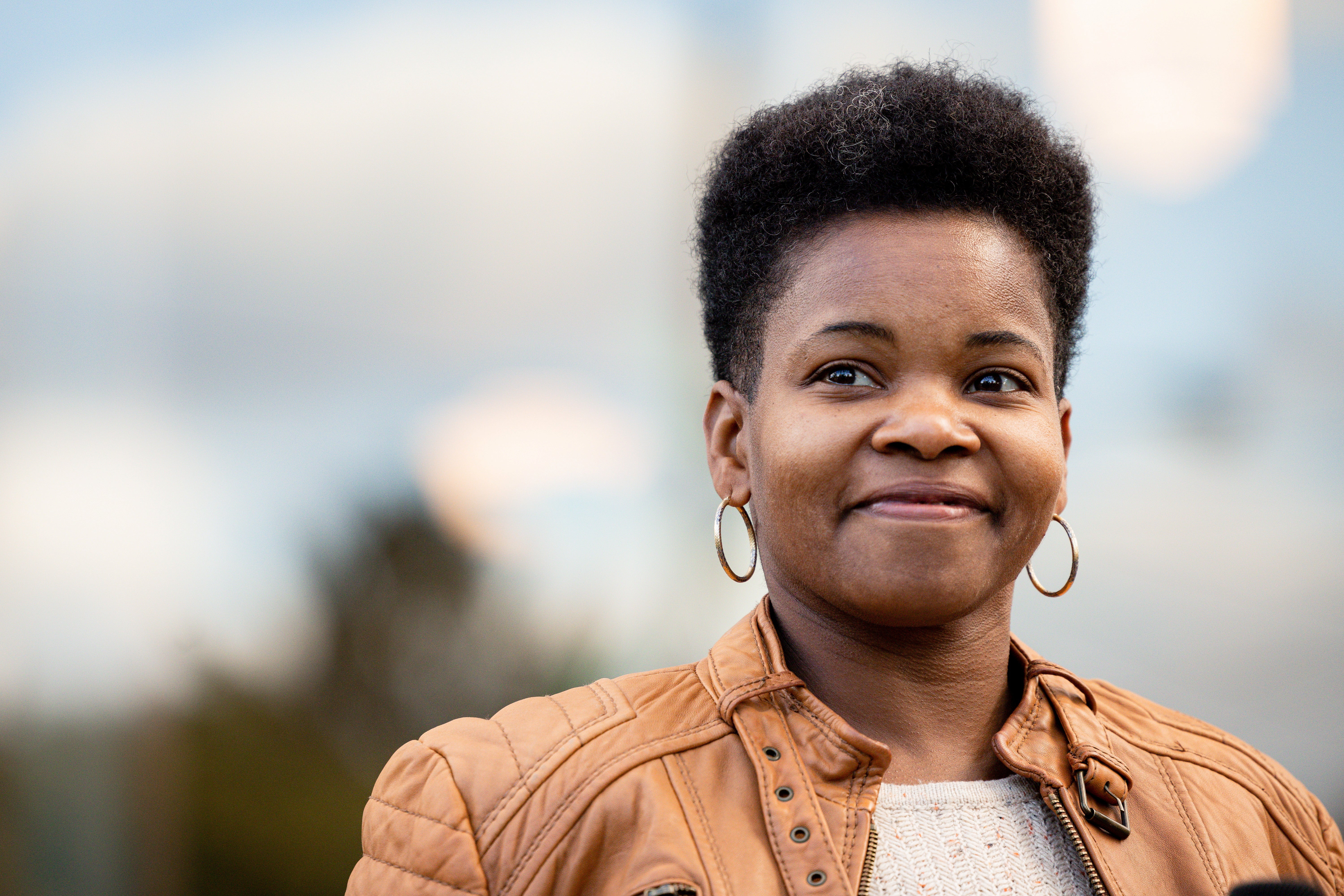 Candidate for Buffalo mayor India Walton holds a campaign event the day before election day in Buffalo, New York, 1 November 2021.