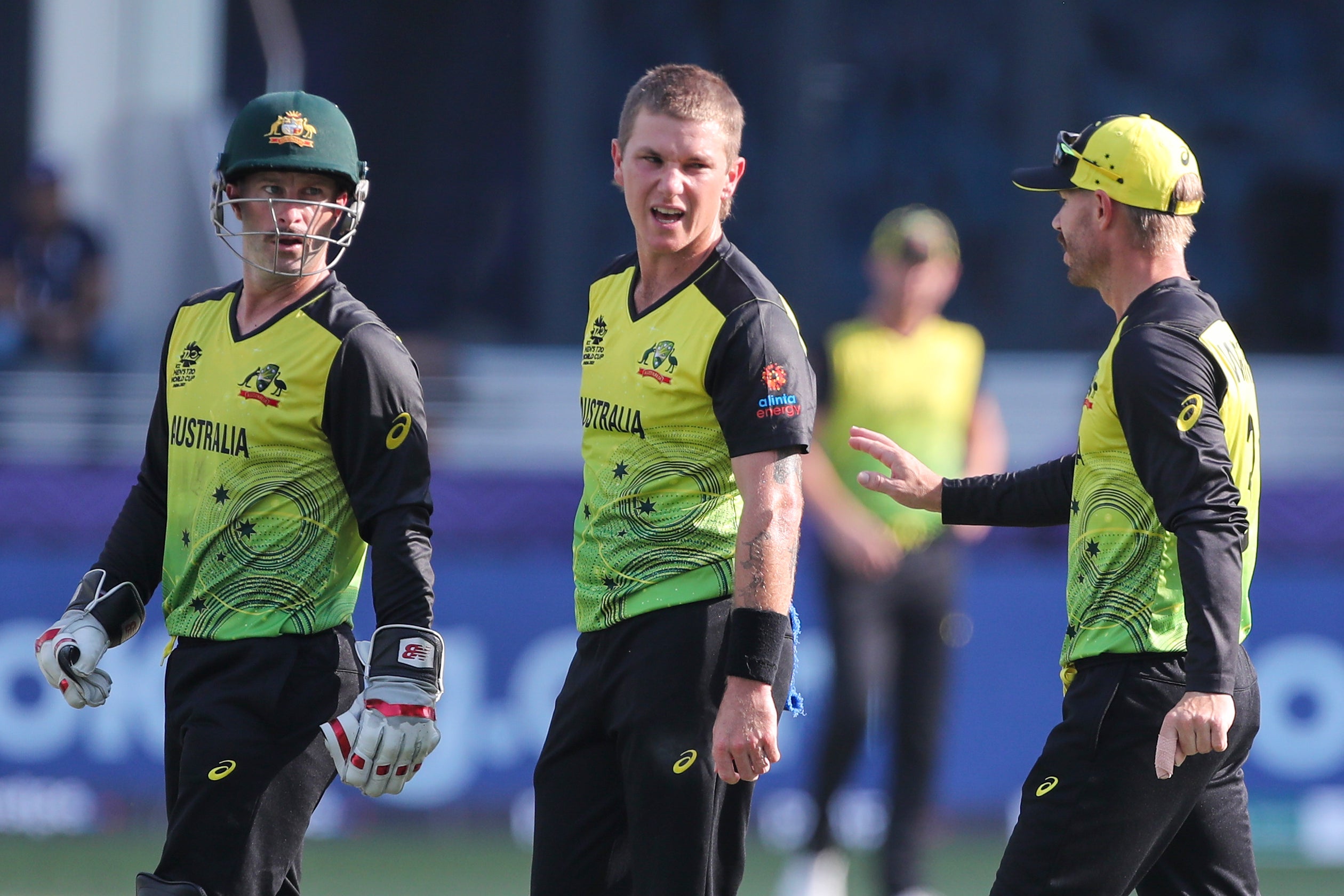 Adam Zampa, centre (Aijaz Rahi/AP/PA)