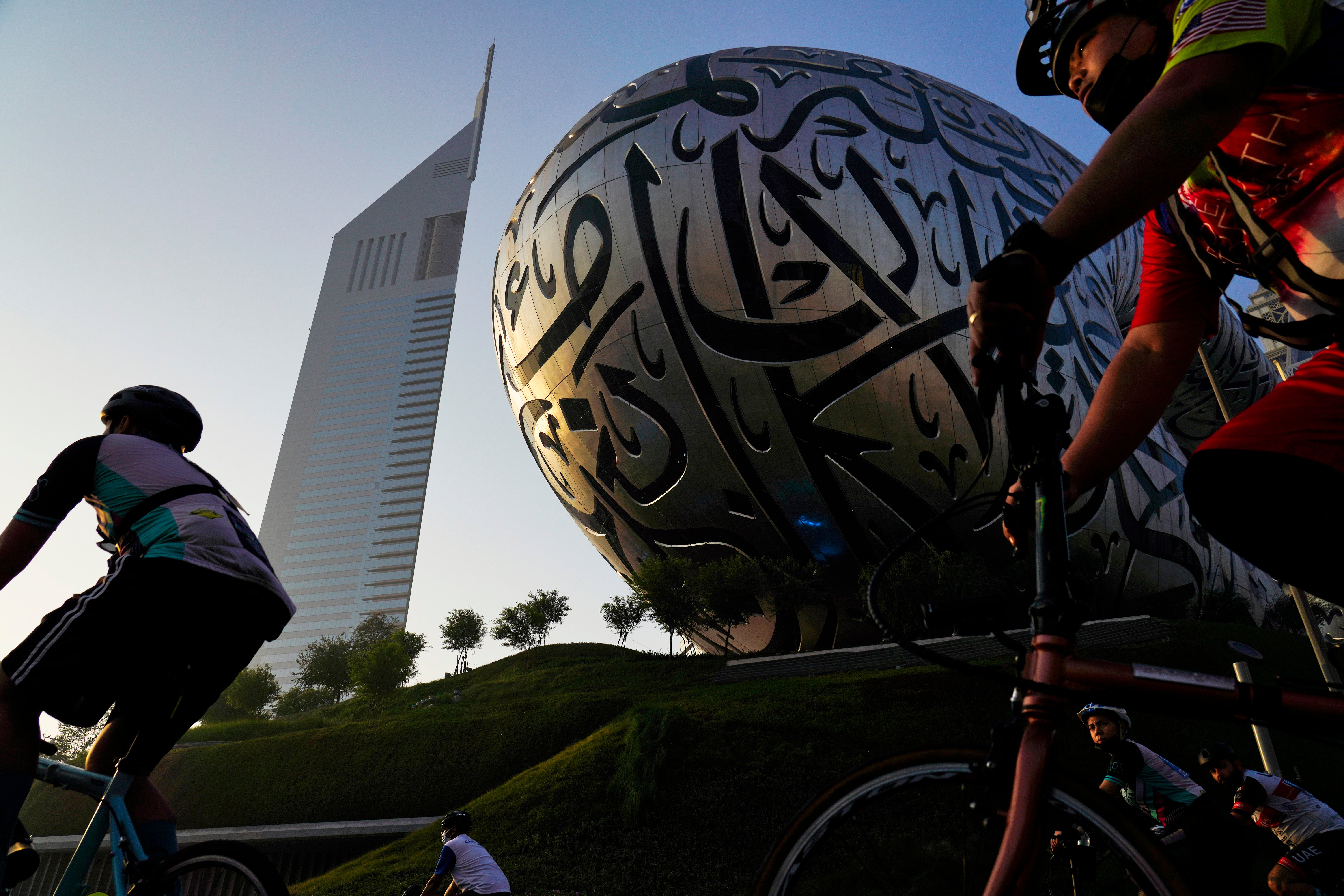 APTOPIX Dubai Bikes On Highway