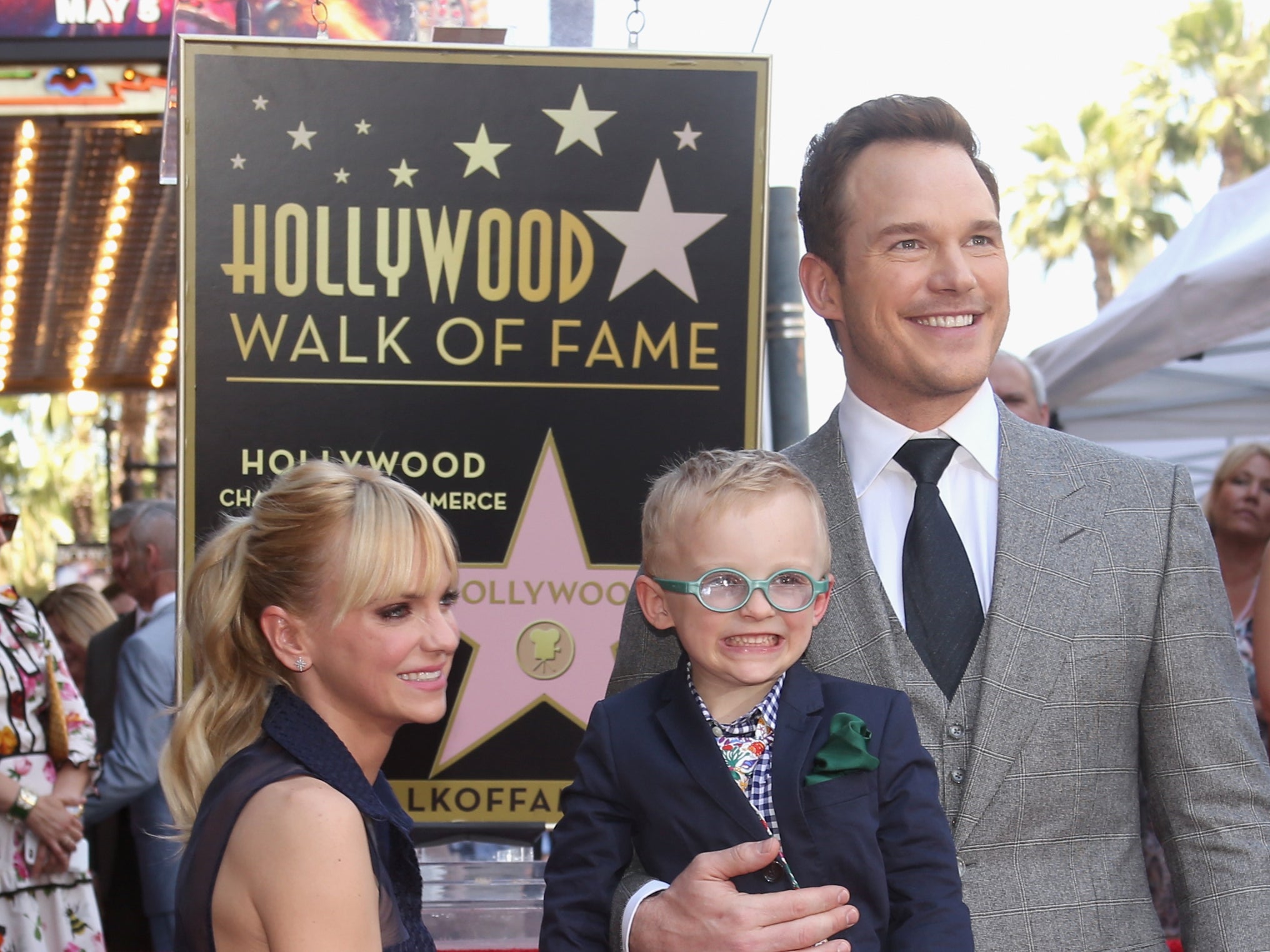 Anna Faris and Chris Pratt with their son, Jack, in 2017