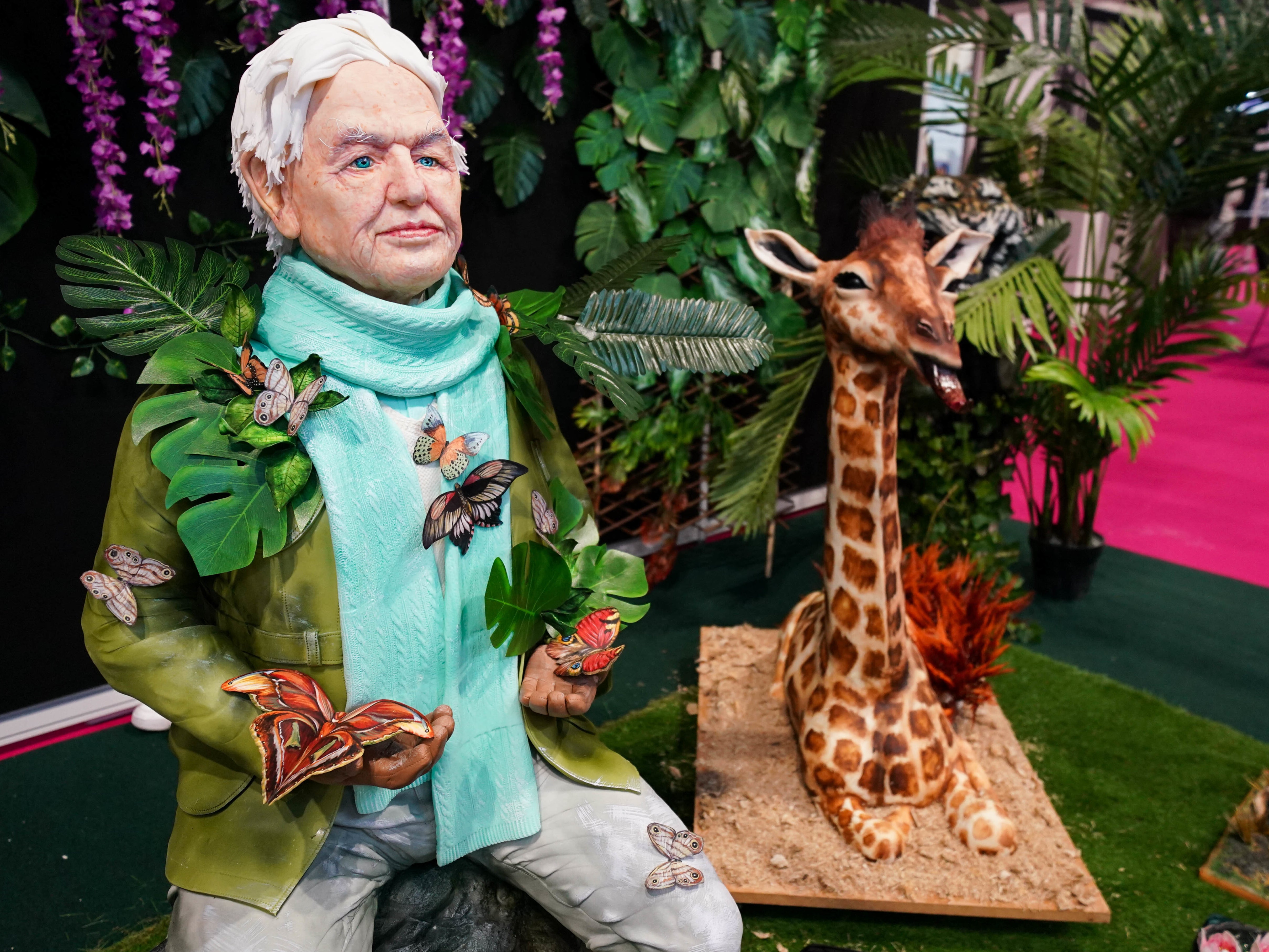 A life-sized Sir David Attenborough cake