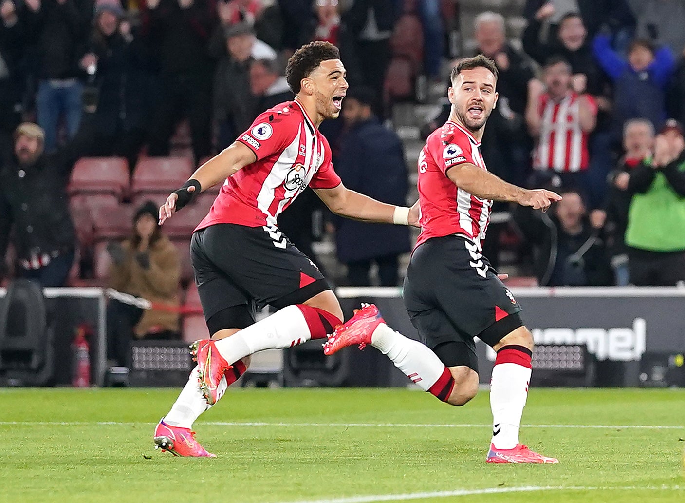 Adam Armstrong (right) scored the winner against Aston Villa (Adam Davy/PA)