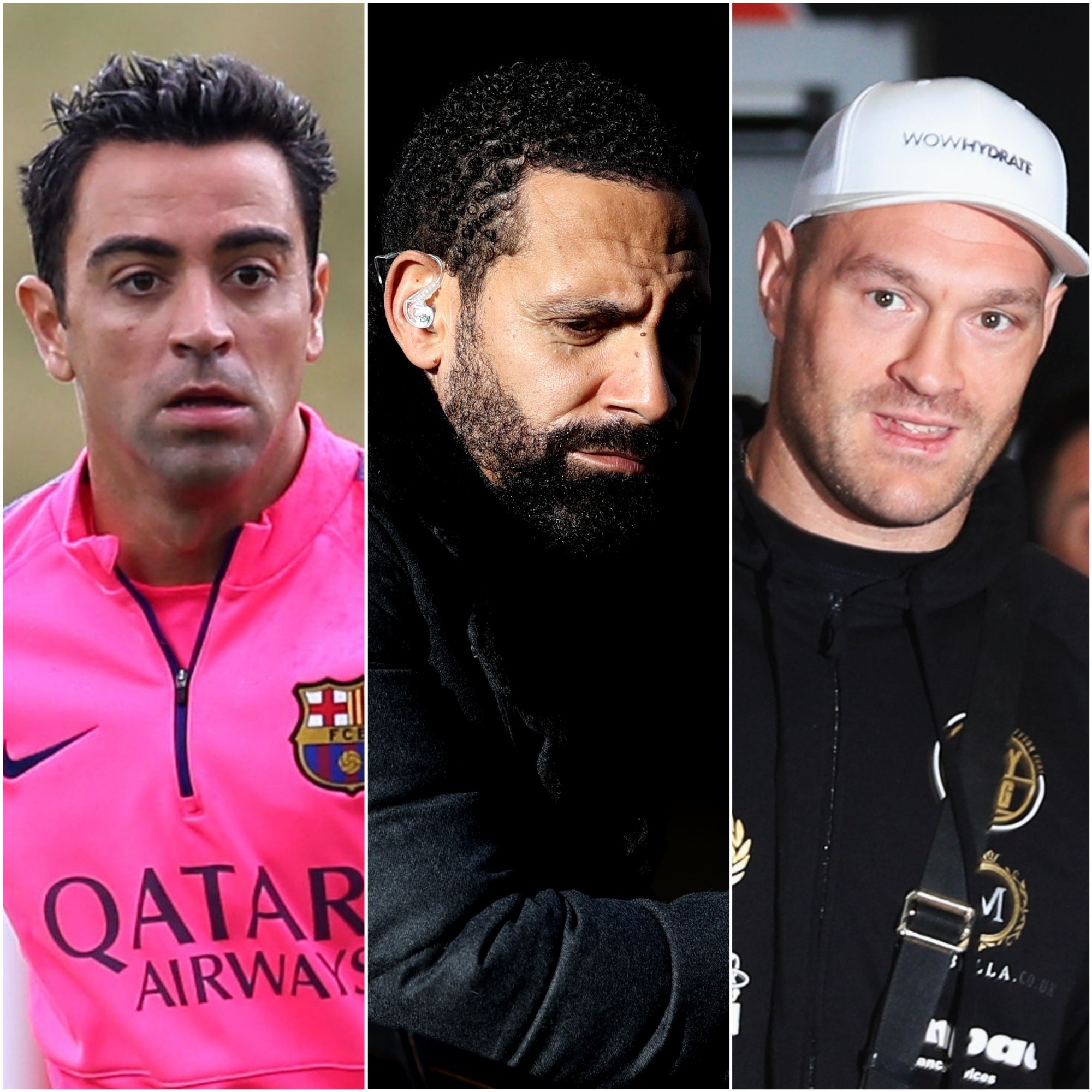 Xavi (left), Rio Ferdinand (centre) and Tyson Fury (Simon Cooper/Carl Recine/Peter Byrne/PA)