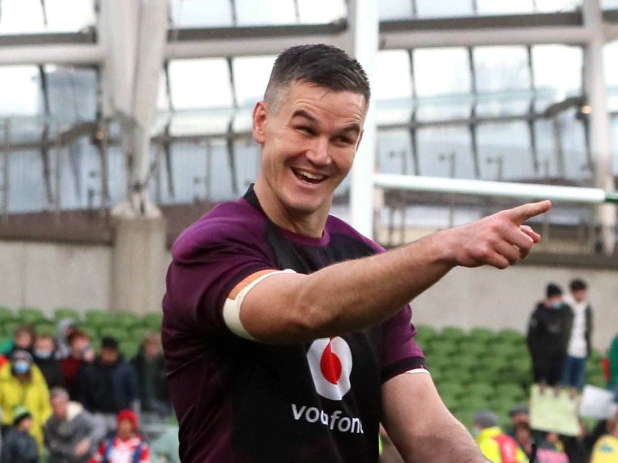 Johnny Sexton with a Samurai sword presented to him by the Japan team to mark his 100th cap (Brian Lawless/PA)