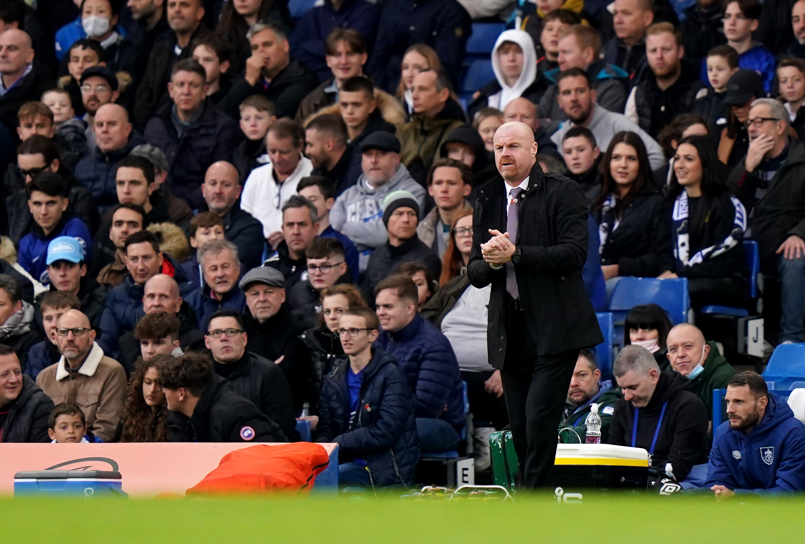 Sean Dyche’s side earned a point at Stamford Bridge (Tess Derry/PA)