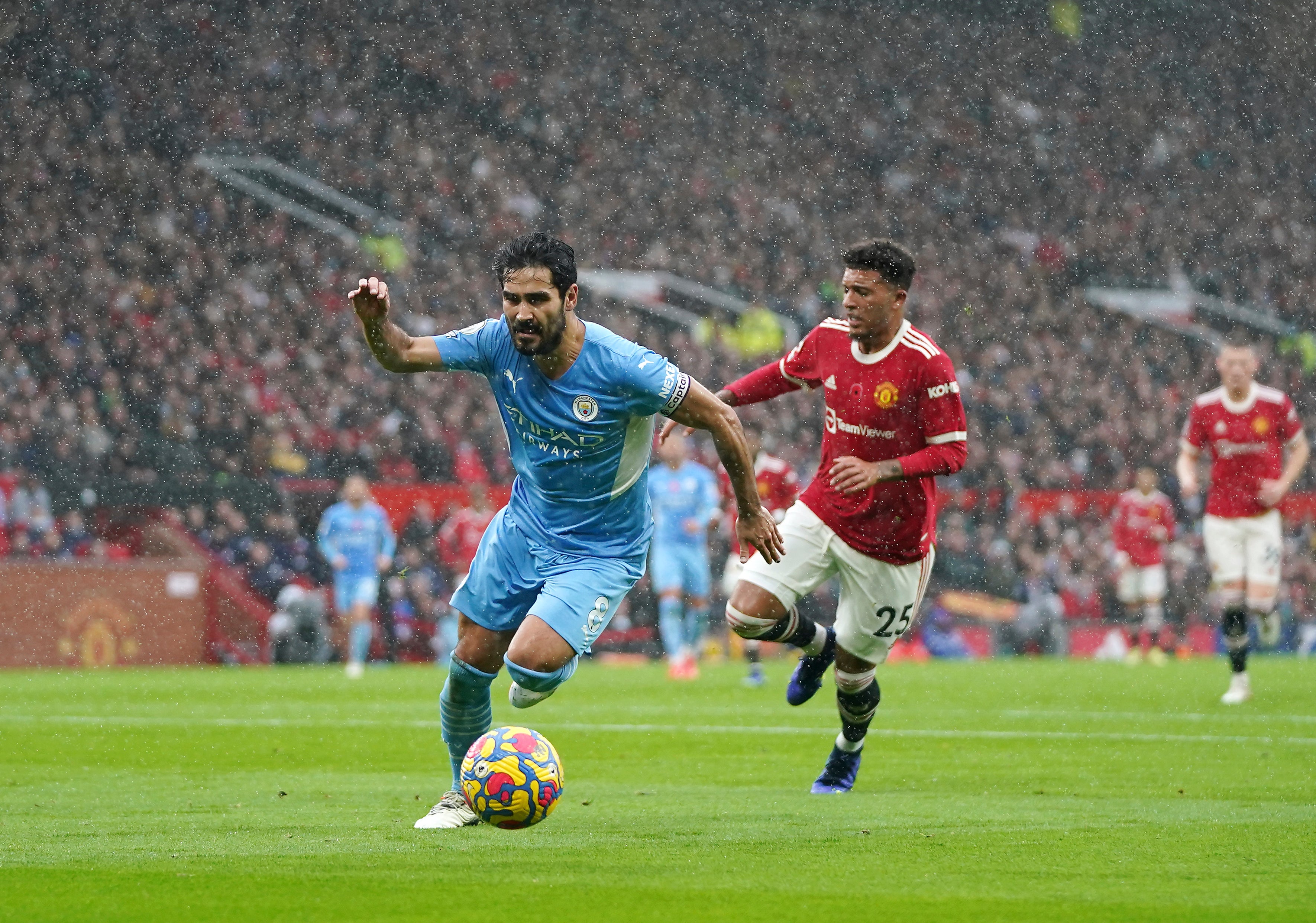 Manchester City claimed an impressive derby win on Saturday (Jon Super/AP)