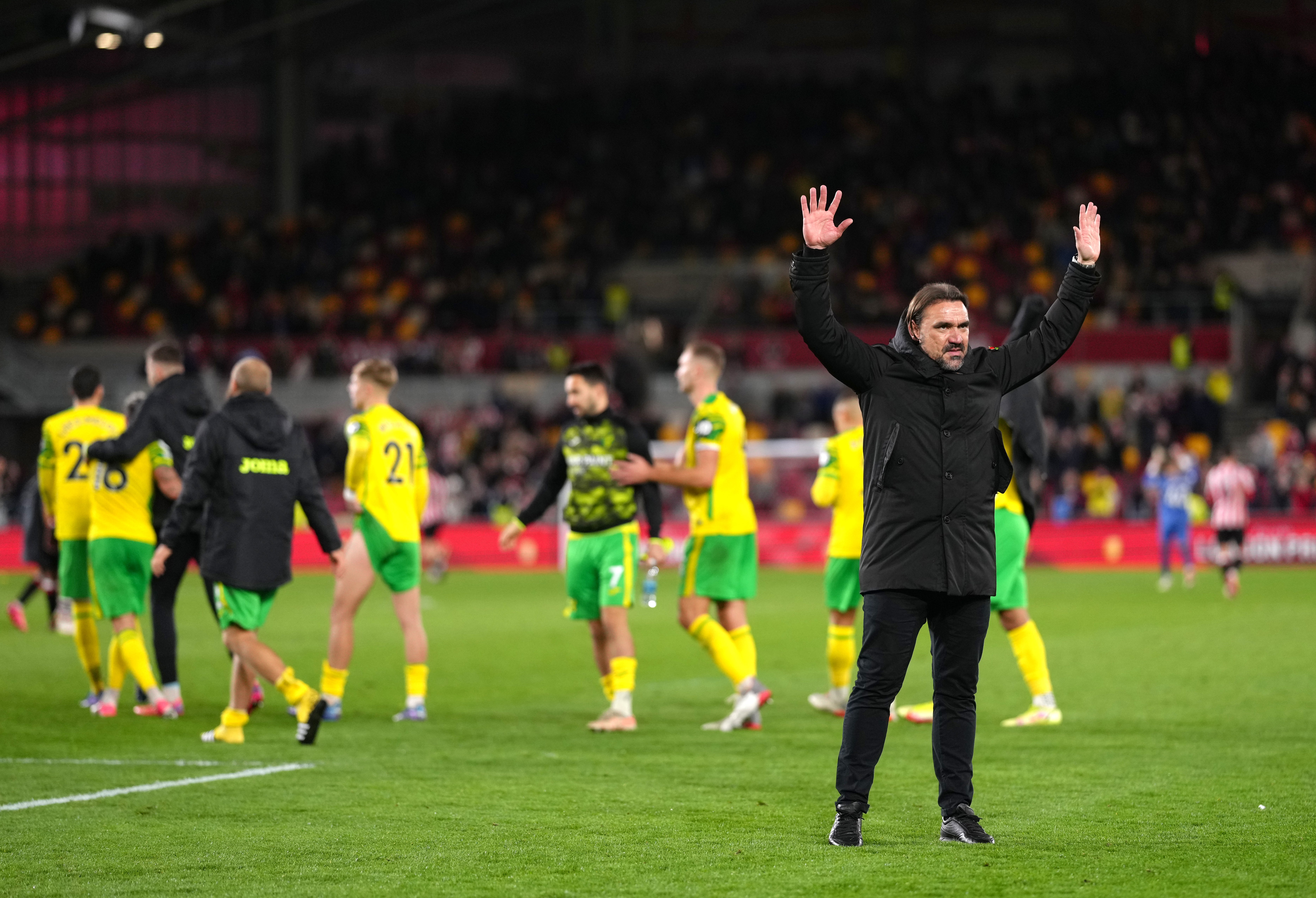 Norwich manager Daniel Farke saluted the fans (John Walton/PA)