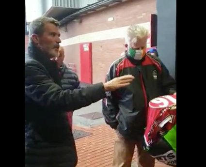 Roy Keane confronts the off-screen fan in an argument