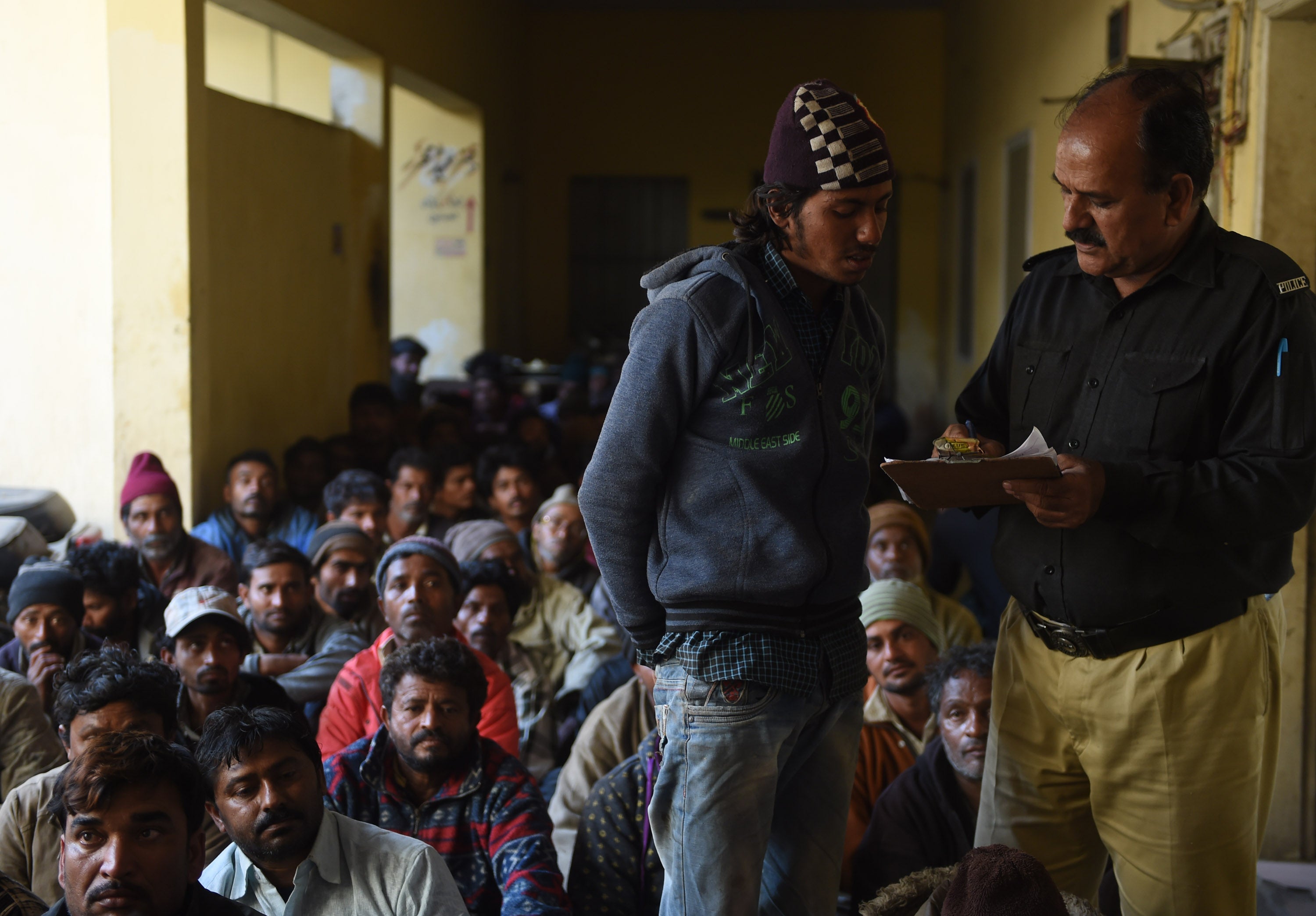 File: Arrested Indian fishermen in a jail in Karachi on 20 February, 2016