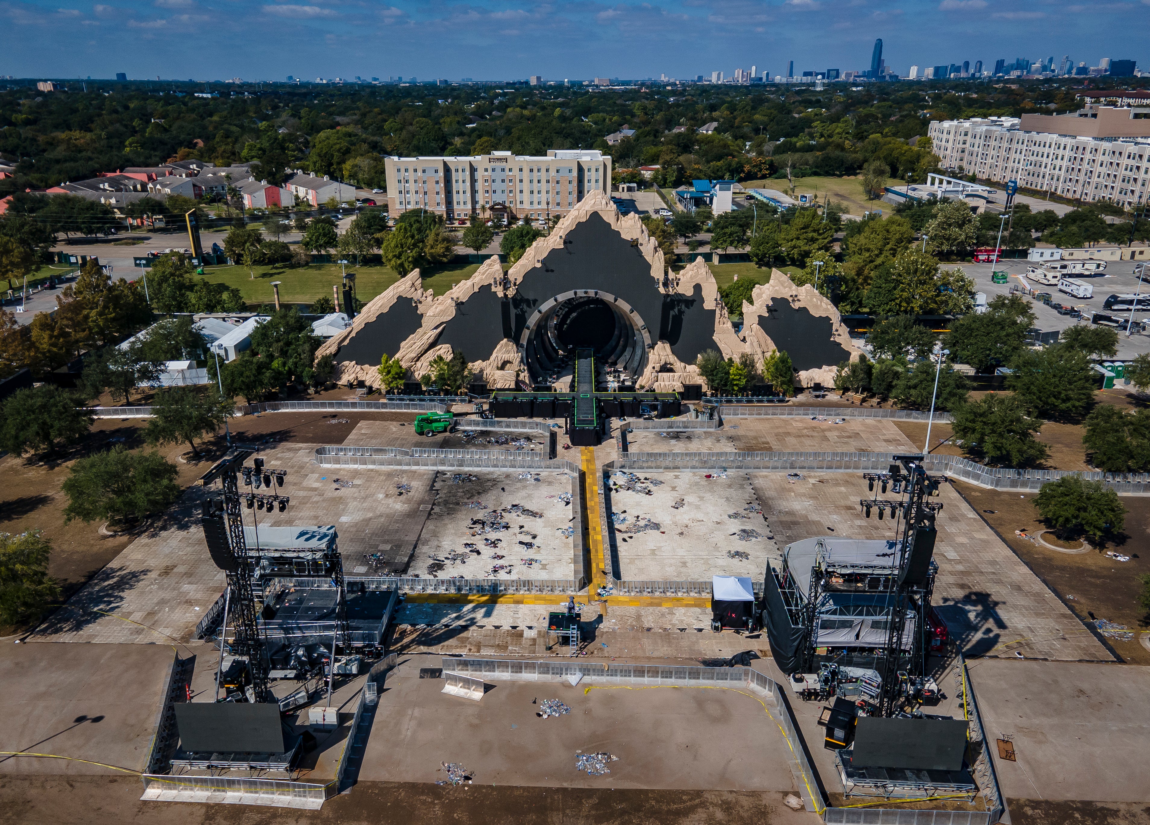 The Astroworld main stage where Travis Scott was performing on Friday evening