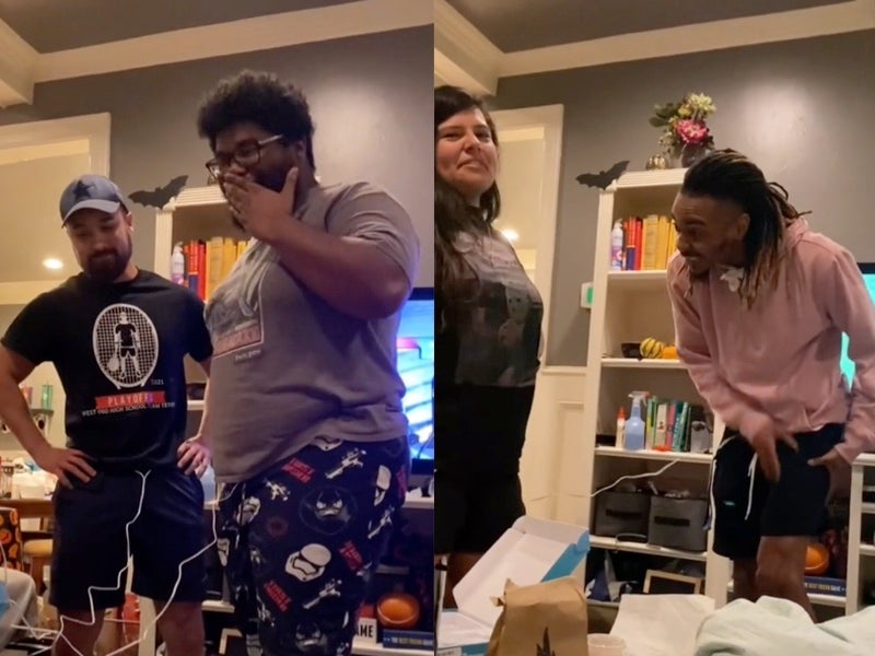 Group of friends try period cramp simulator in viral TikTok