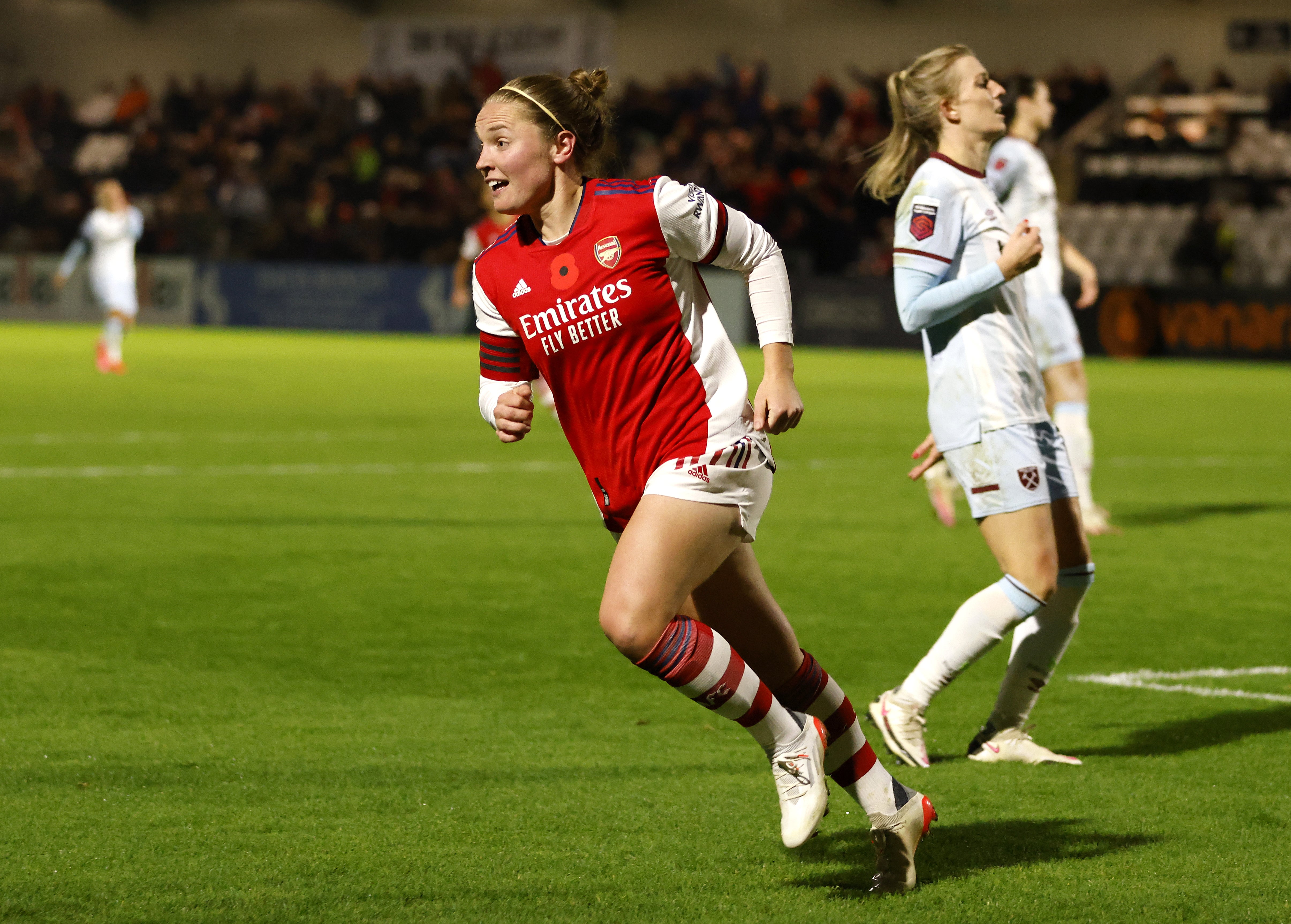 Arsenal maintained their perfect Women’s Super League record on Saturday with a 4-0 win over West Ham (Steven Paston/PA)