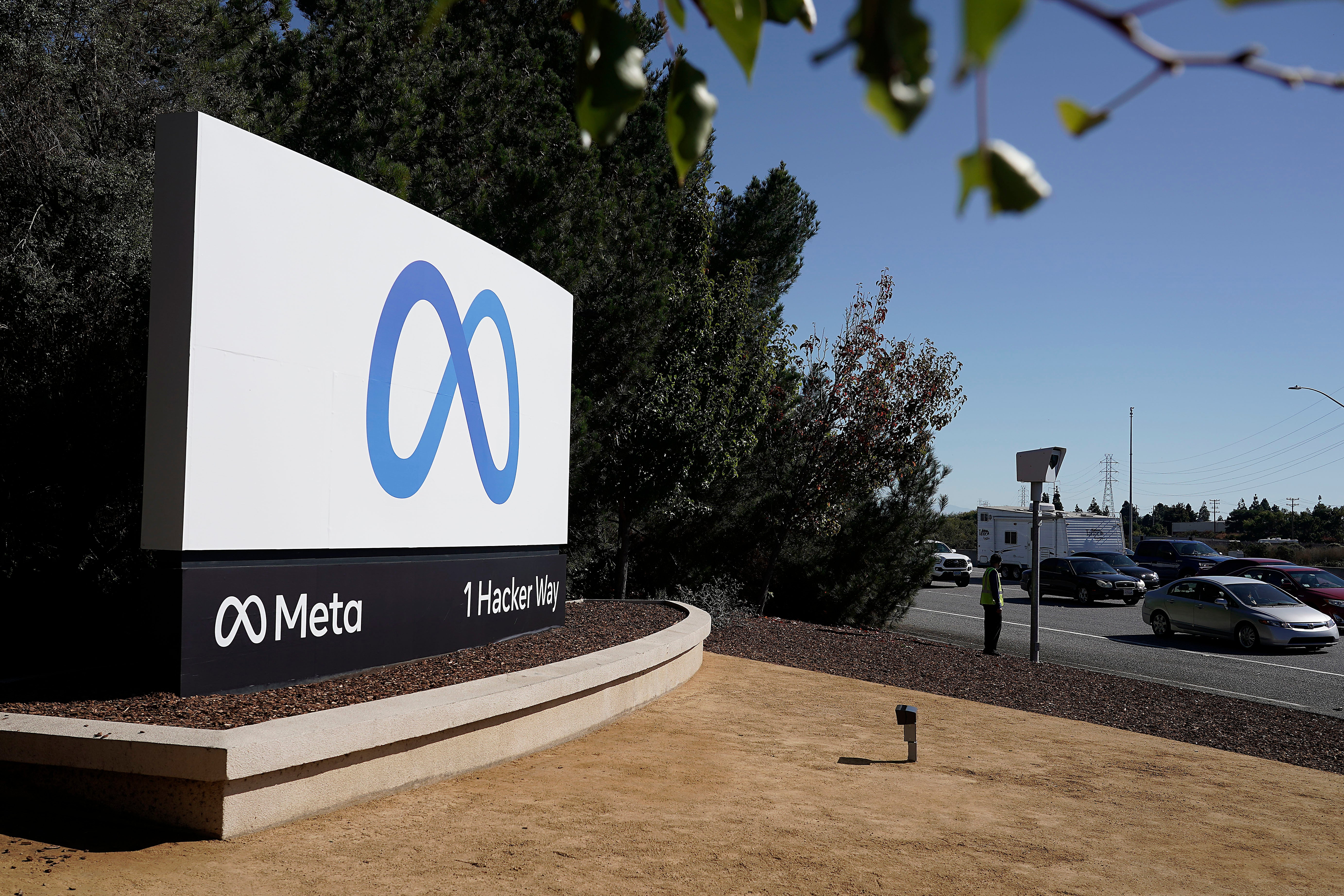 Facebook unveiled its new Metaverse sign outside its headquarters