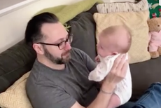 Video captures moment couple re-united with biological daughter after IVF mix up