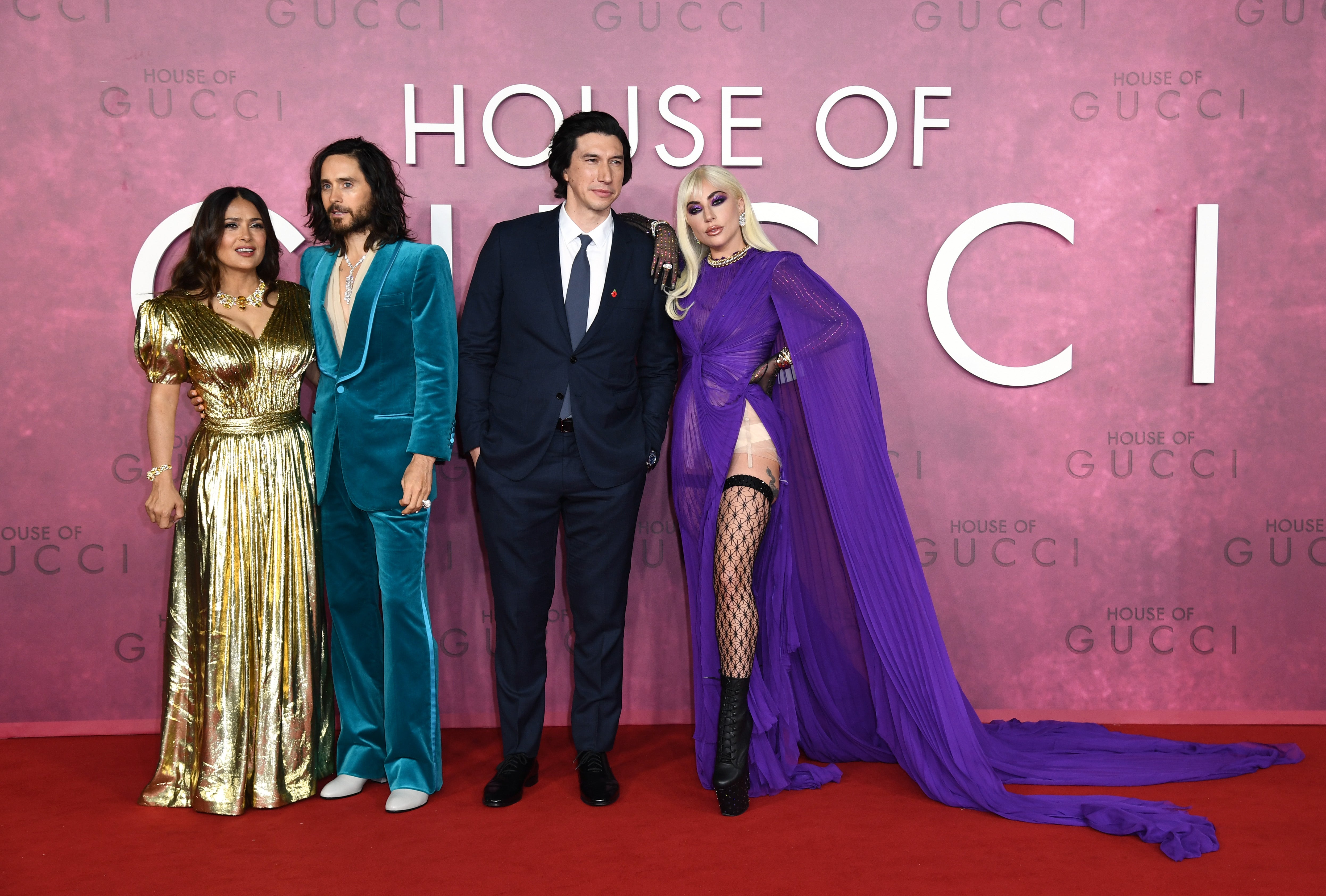 Salma Hayek, Jared Leto, Adam Driver and Lady Gaga at last night’s premiere