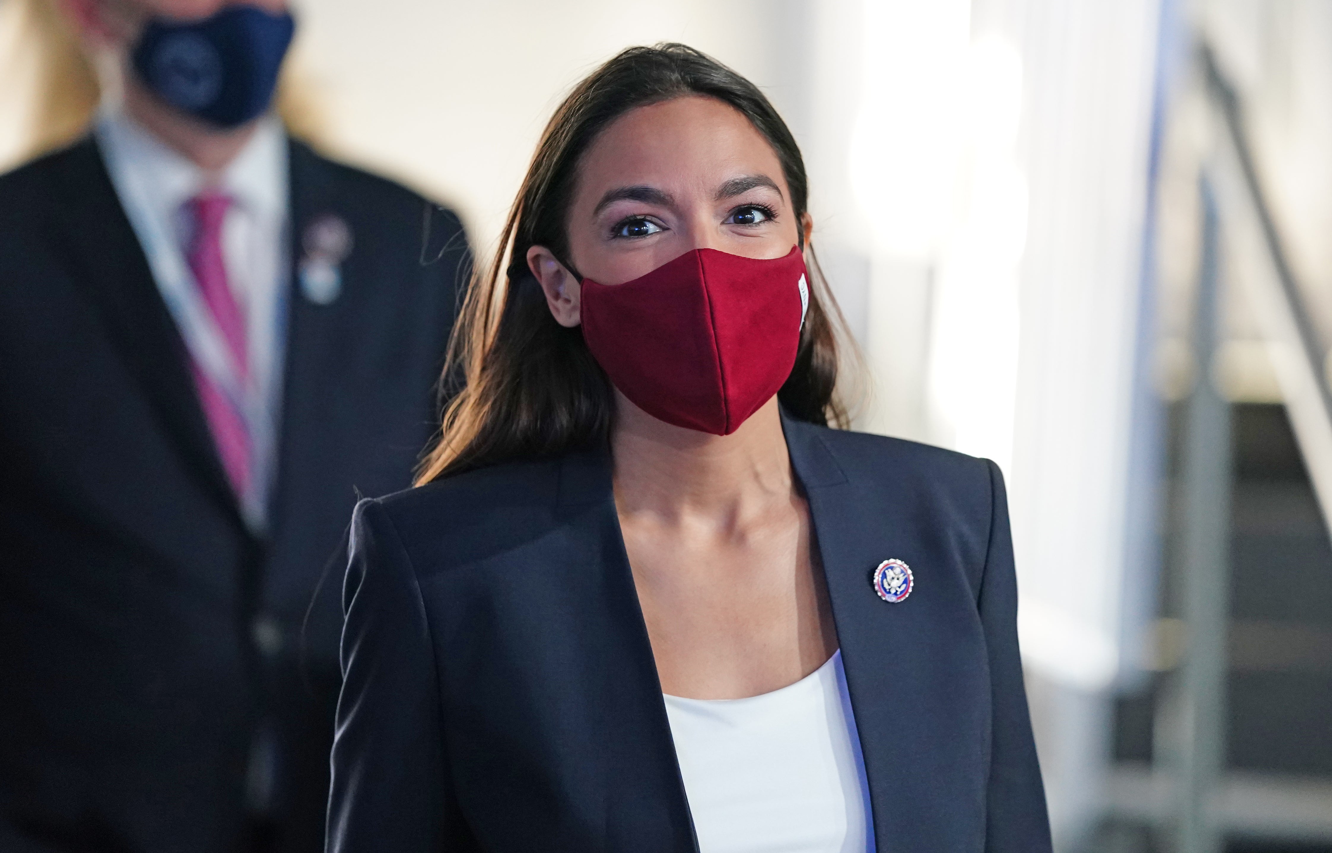 US Representative Alexandria Ocasio-Cortez during the Cop26 summit in Glasgow (Jane Barlow/PA)