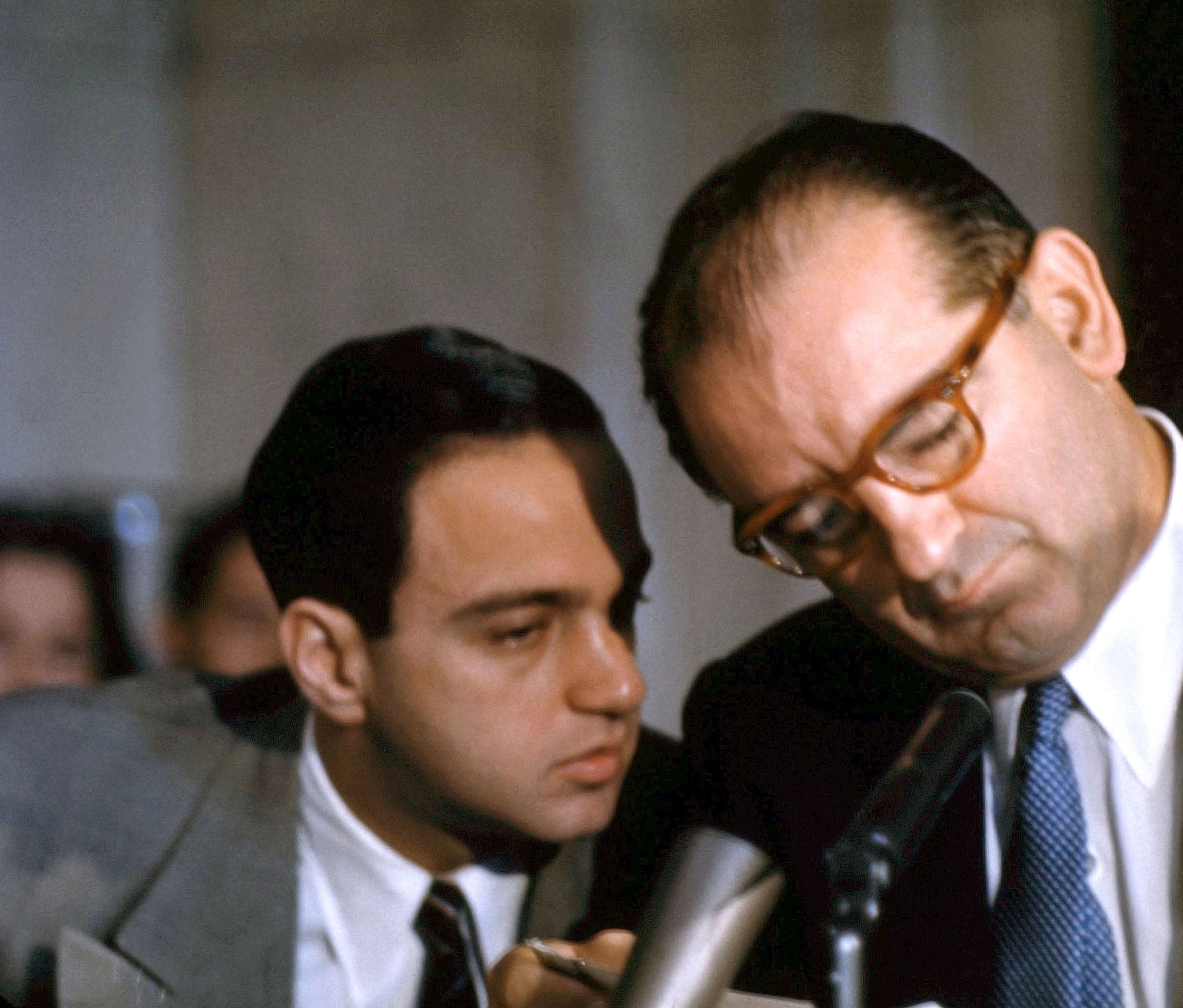 Chief counsel Roy Cohn with Joseph McCarthy during the army-McCarthy hearings in 1954