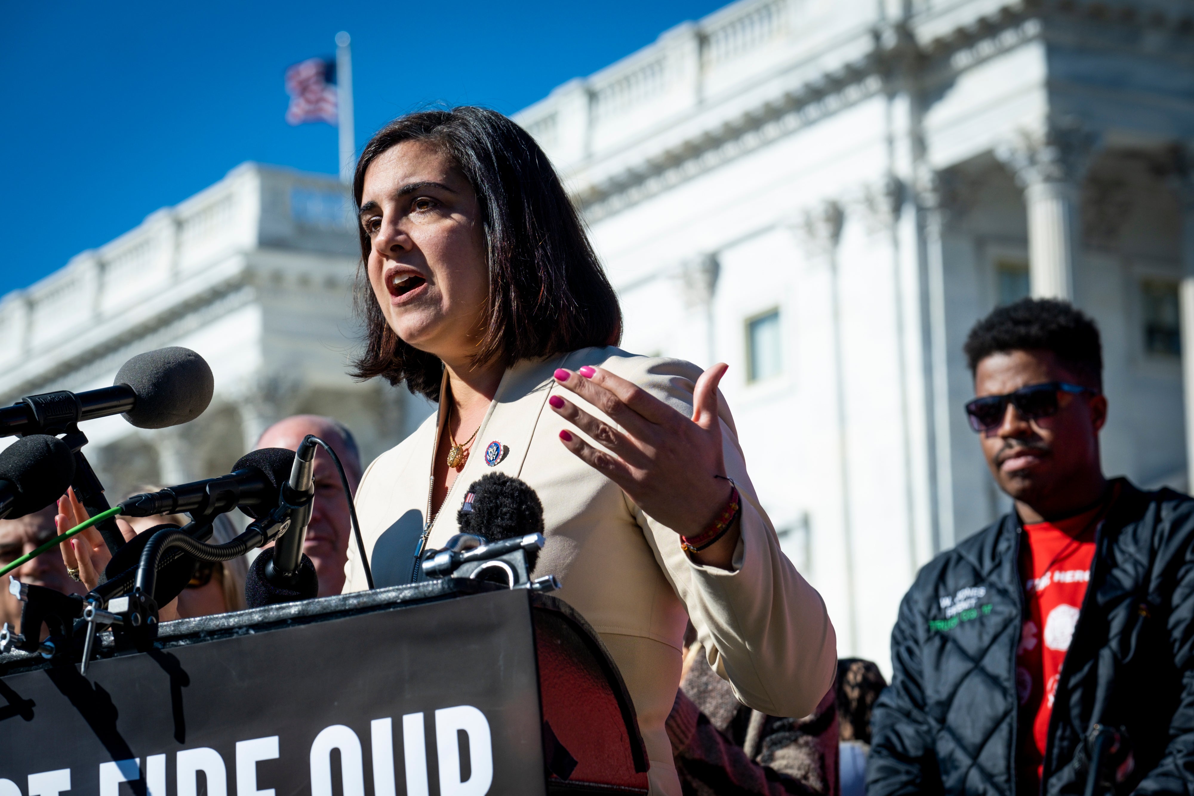 Rep Nicole Malliotakis (R-NY) speaks during a press conference in front of the US Capitol on November 1, 2021 in Washington, DC