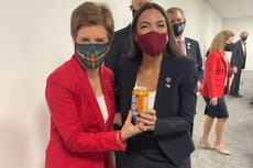 Cop26: Sturgeon and Ocasio-Cortez bond over Irn-Bru: ‘Pleased to report AOC now has her own supply’