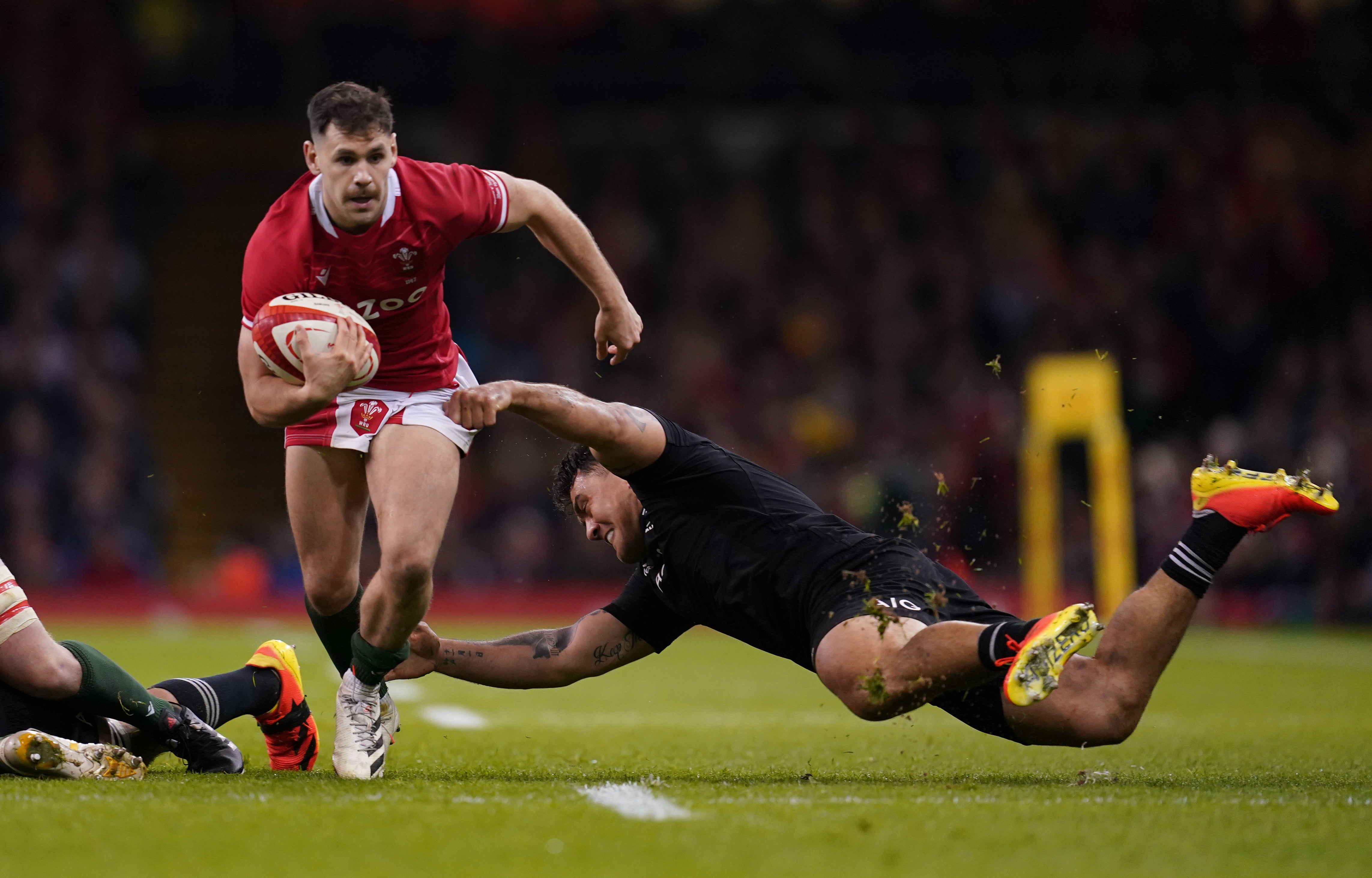 Tomos Williams in action for Wales against New Zealand (David Davies/PA)