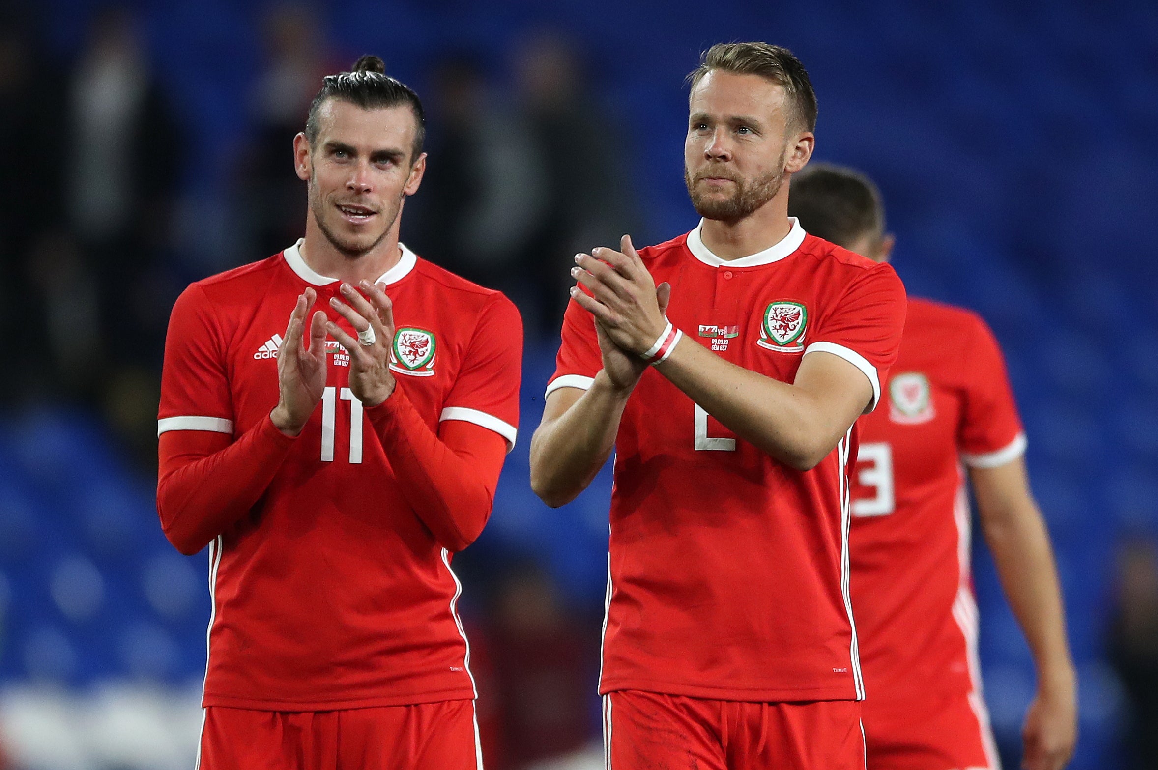 Ethan Ampadu has made 30 appearances at a younger age than Wales’ two most-capped Welshmen, Gareth Bale (left) and Chris Gunter (right) (Nick Potts/PA)