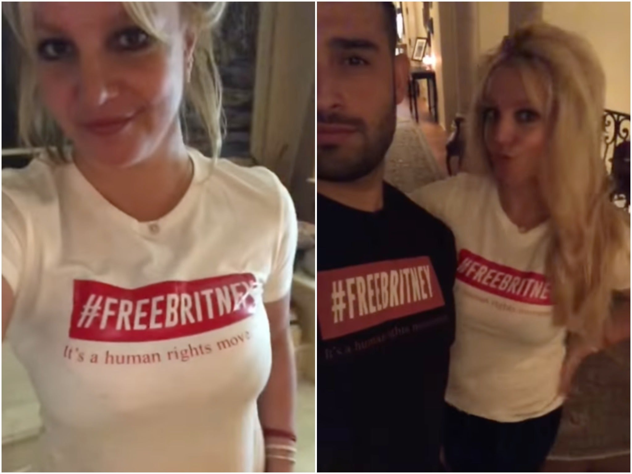 Britney Spears wears #FreeBritney T-shirt ahead of conservatorship court hearing