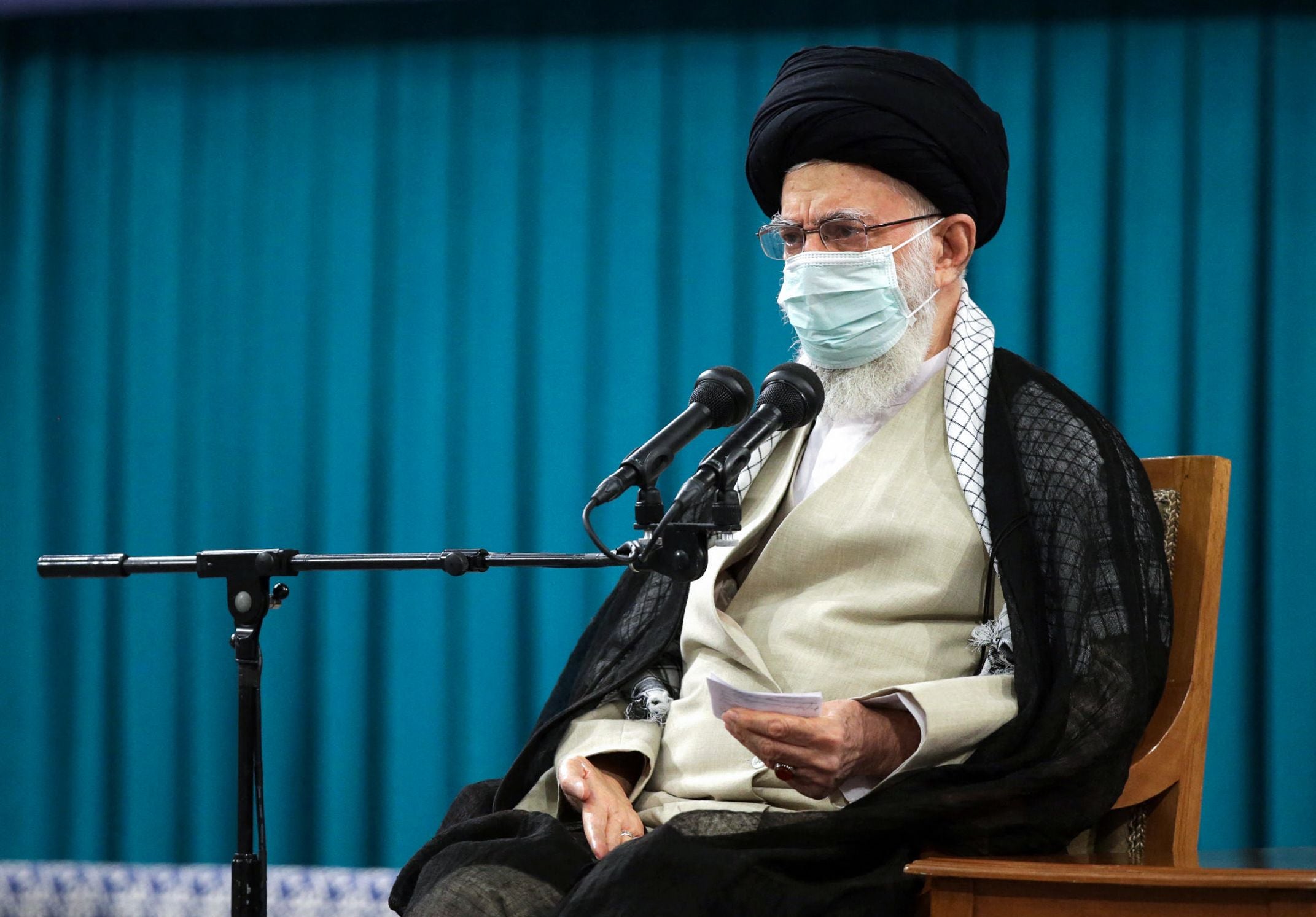 Supreme Leader Ayatollah Ali Khamenei speaks at a recent conference