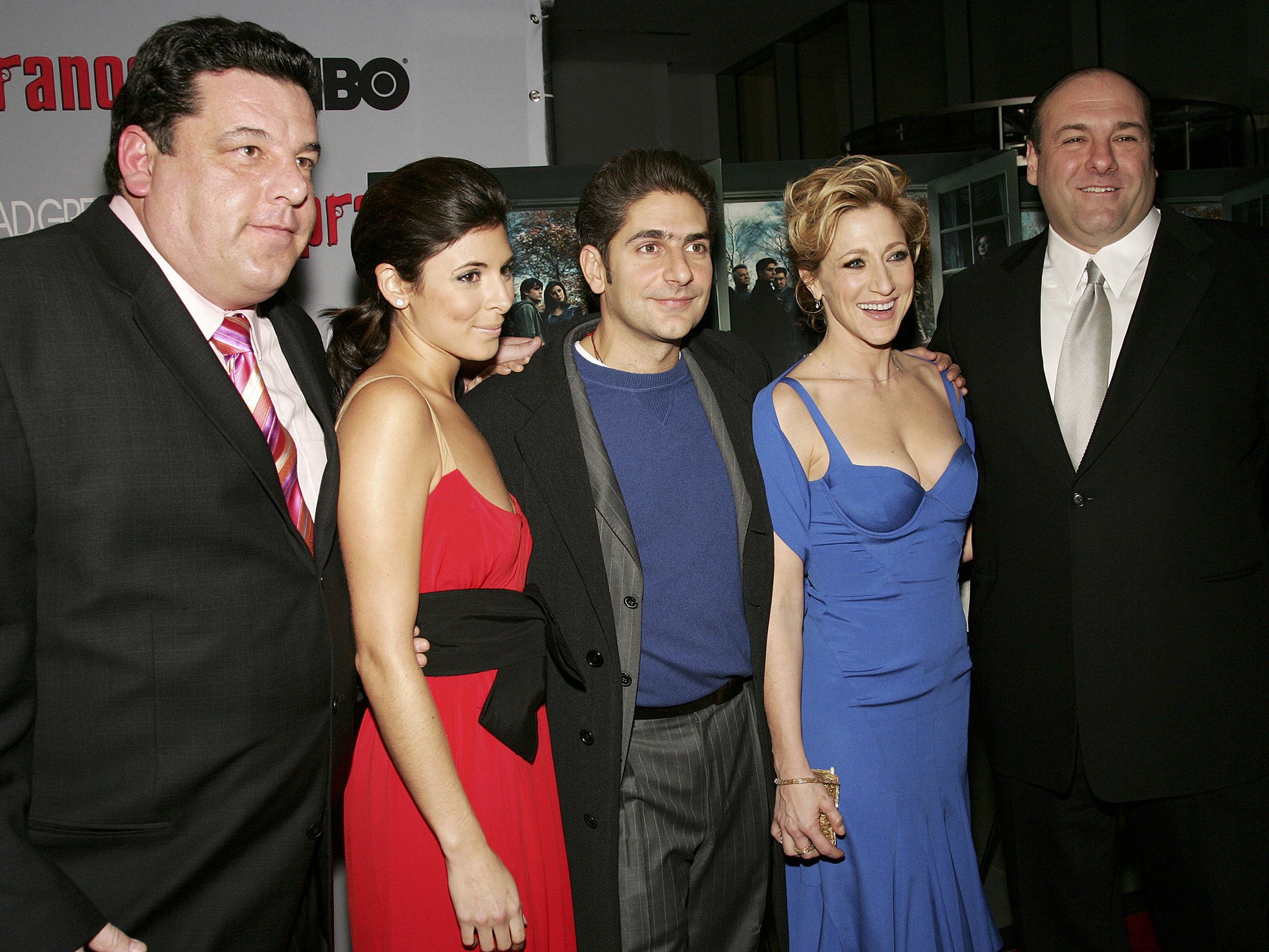 Schirripa, Jamie-Lynn Sigler, Imperioli, Edie Falco and Gandolfini at a ‘Sopranos’ event in 2006