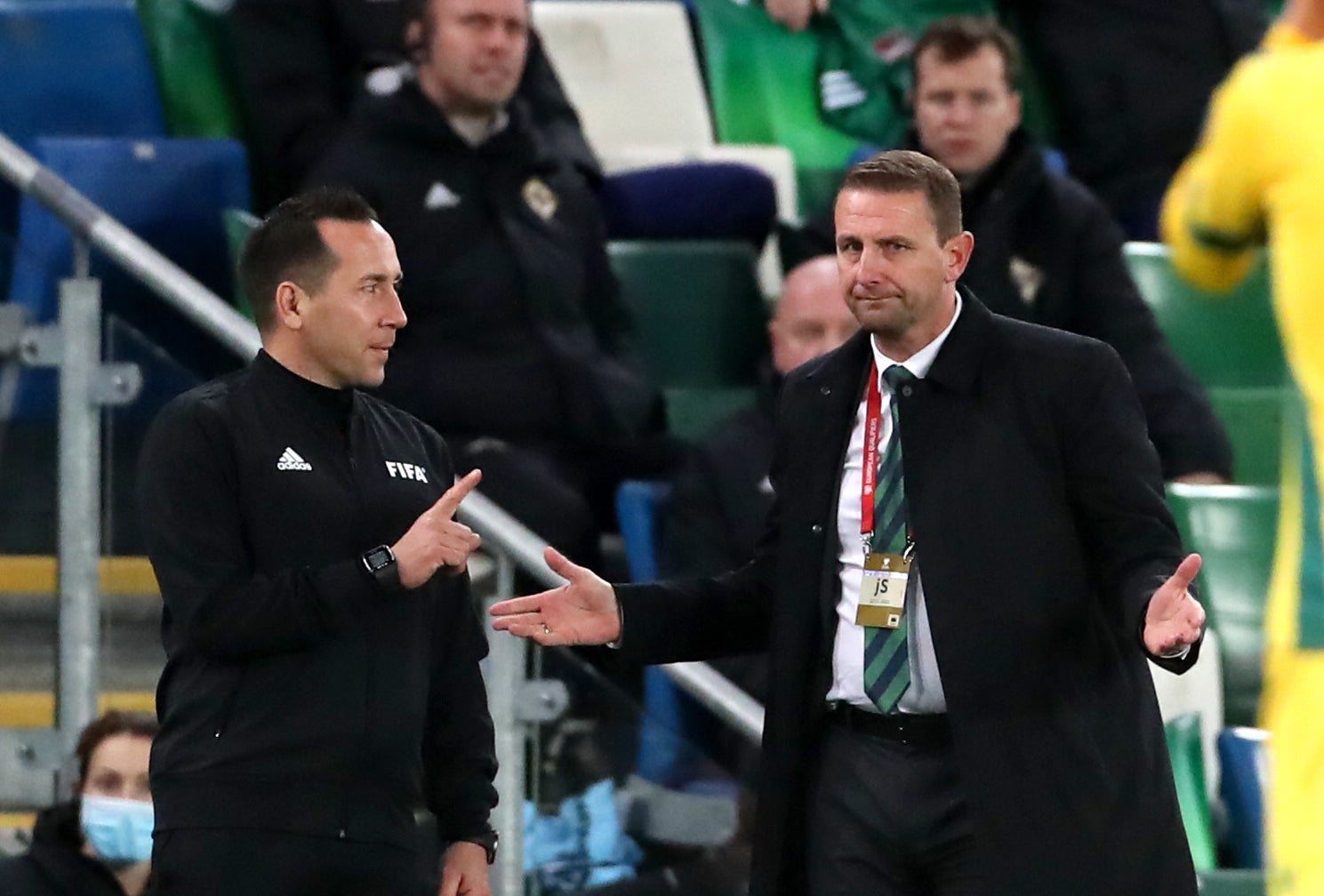 Ian Baraclough, right, wants his players to relish the challenge against Italy (Liam McBurney/PA)