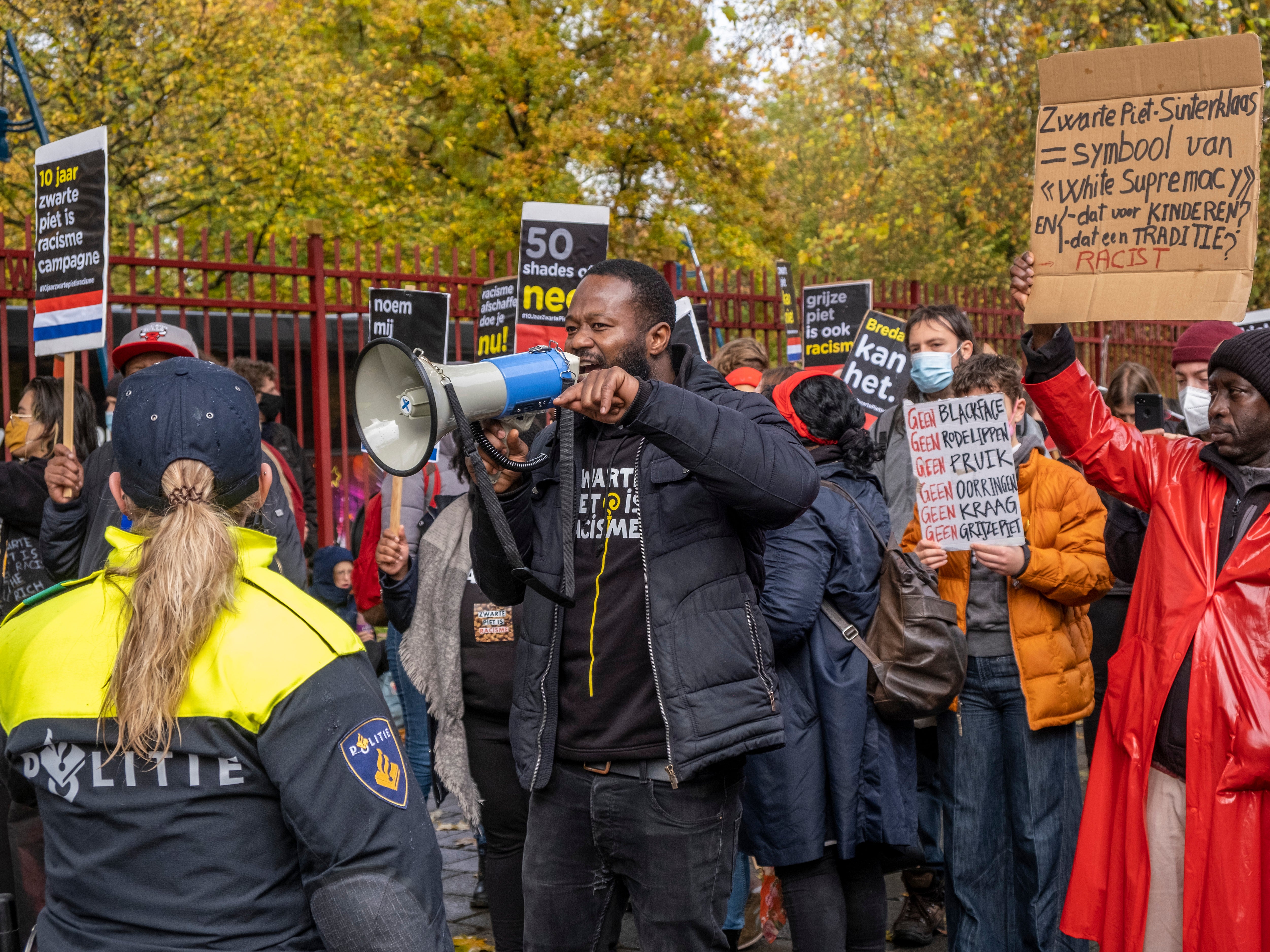 Protesters rally against the Black Pete Christmas character