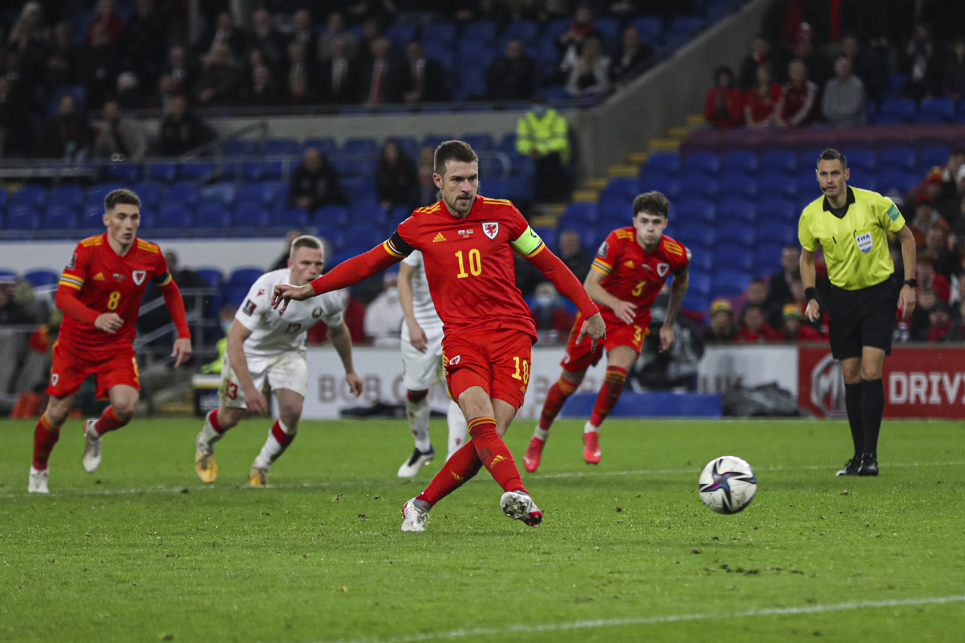 Aaron Ramsey’s penalty against Belarus was his 20th Wales goal and moved him into sixth place on his country’s all-time scoring list (Bradley Collyer/PA)