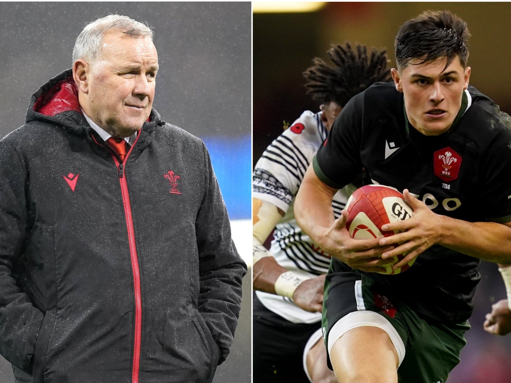 Wayne Pivac and Louis Rees-Zammit (David Davies/PA)