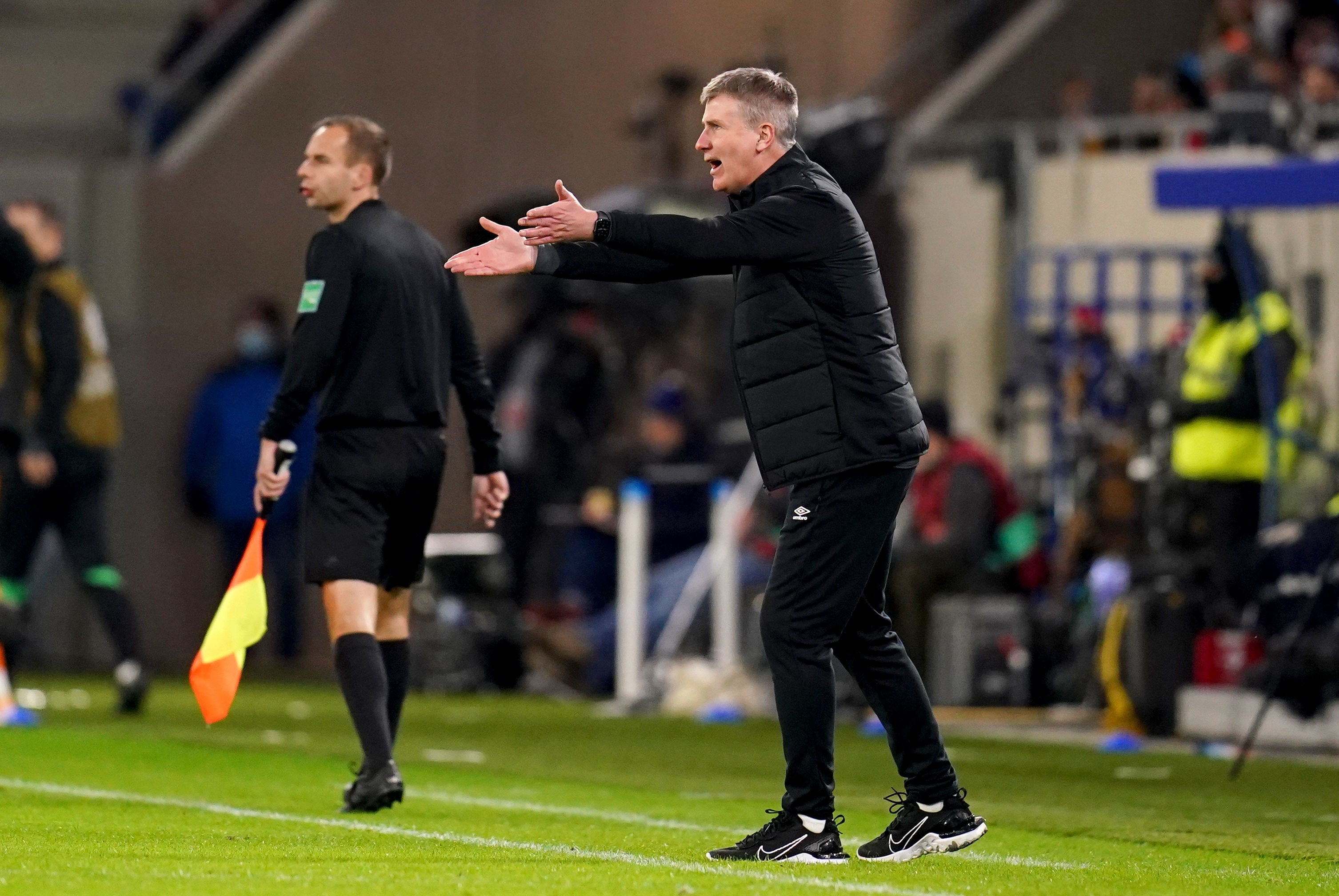 Stephen Kenny on the touchline in Luxembourg