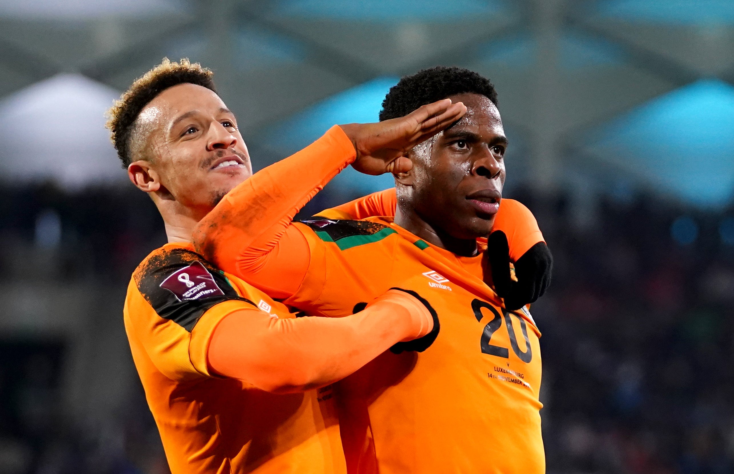 Republic of Ireland winger Chiedozie Ogbene (right) celebrates his goal in Luxembourg (John Walton/PA)