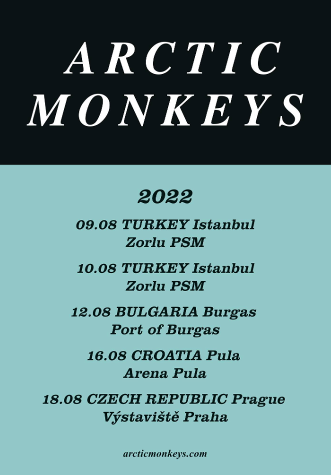 Arctic Monkeys announce 2022 tour dates