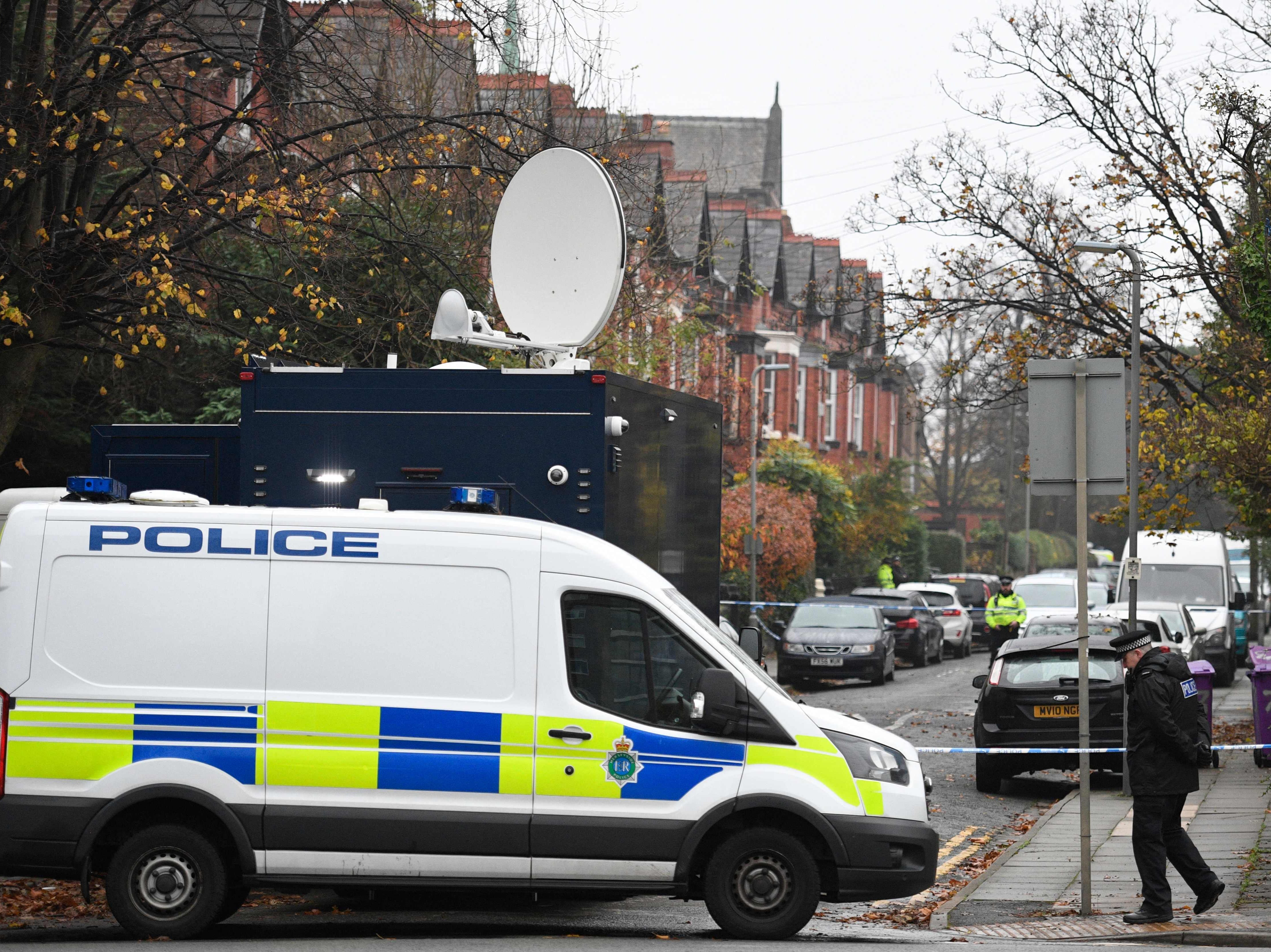 A police cordon at Rutland Avenue, Liverpool, where suspected attacker Emad Al Swealmeen once lived at a rental property