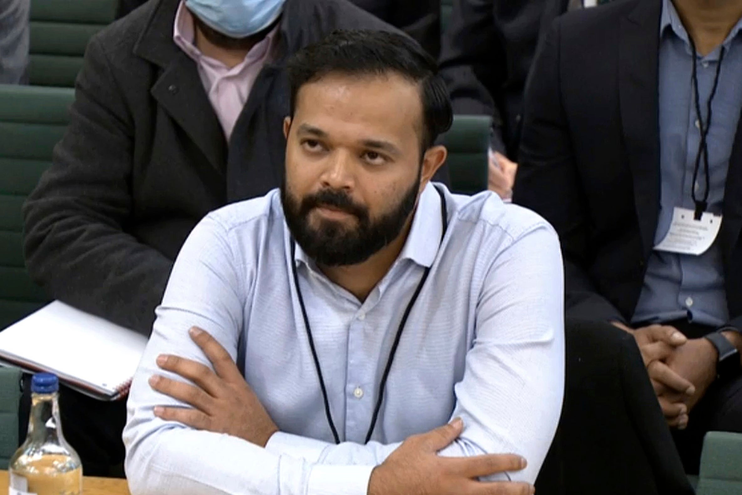 Azeem Rafiq speaking to the parliamentary committee