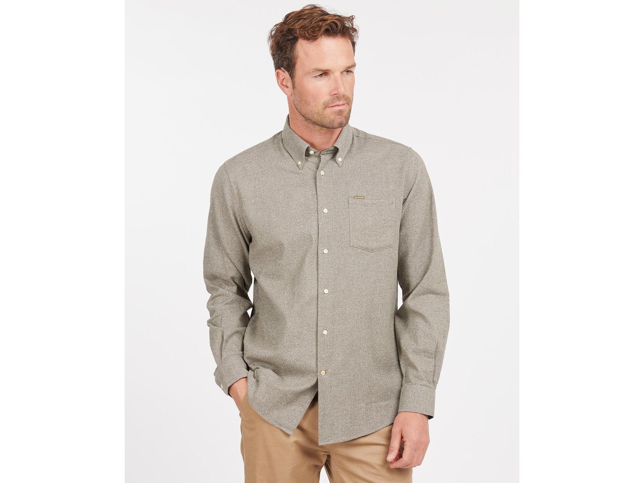 Olive Barbour flannel shirt IndyBest