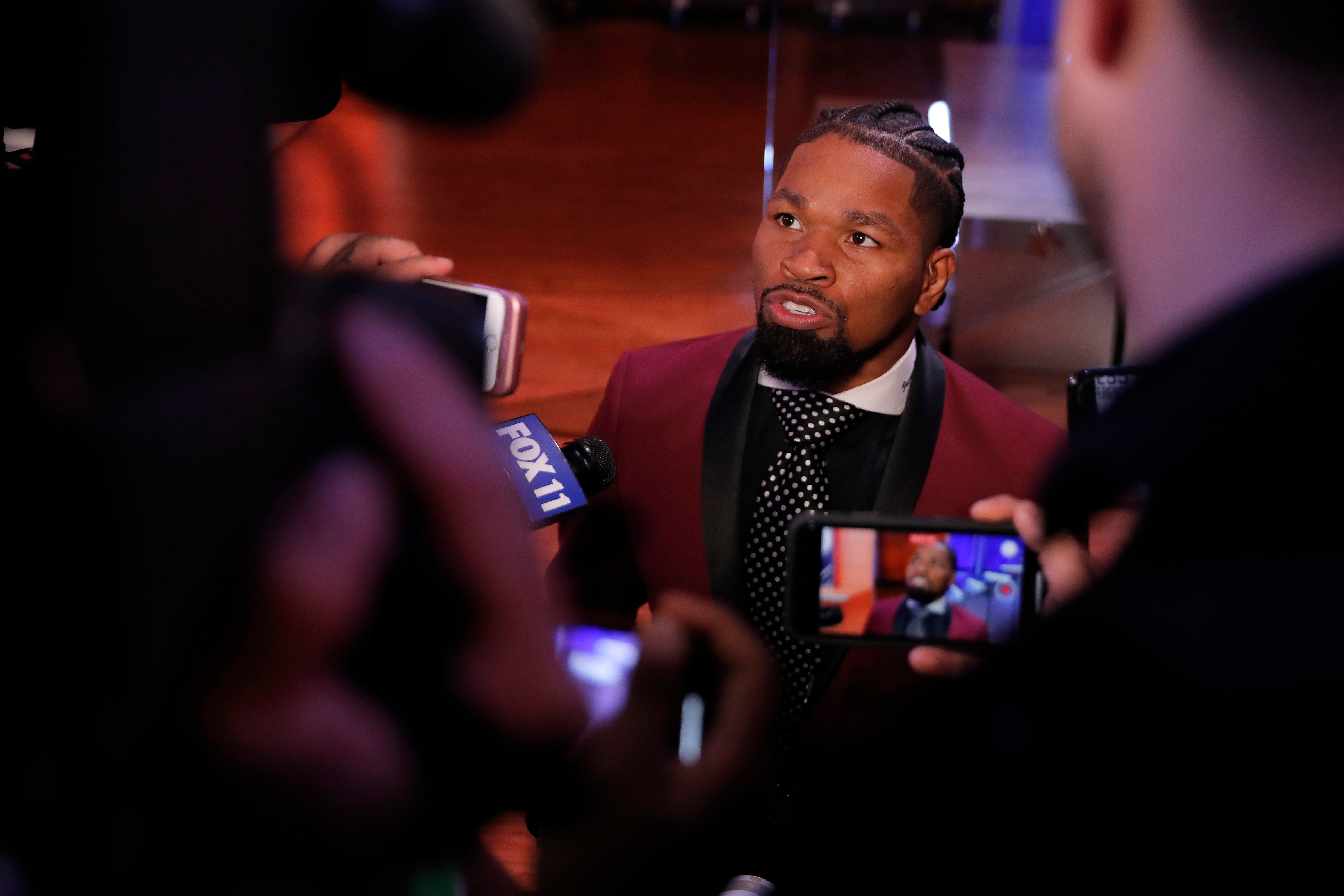 Shawn Porter speaks with the media