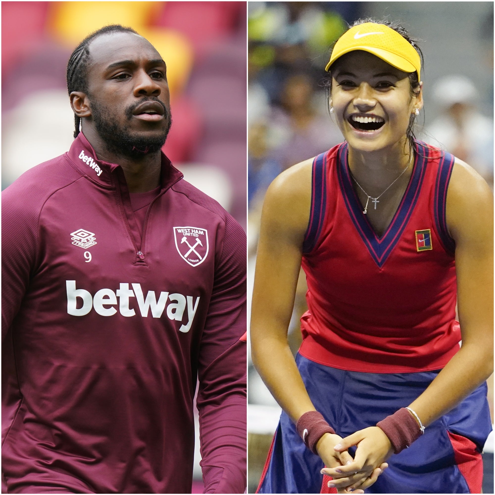 Michail Antonio and Emma Raducanu (Tess Derry/ZUMA/PA Wire)