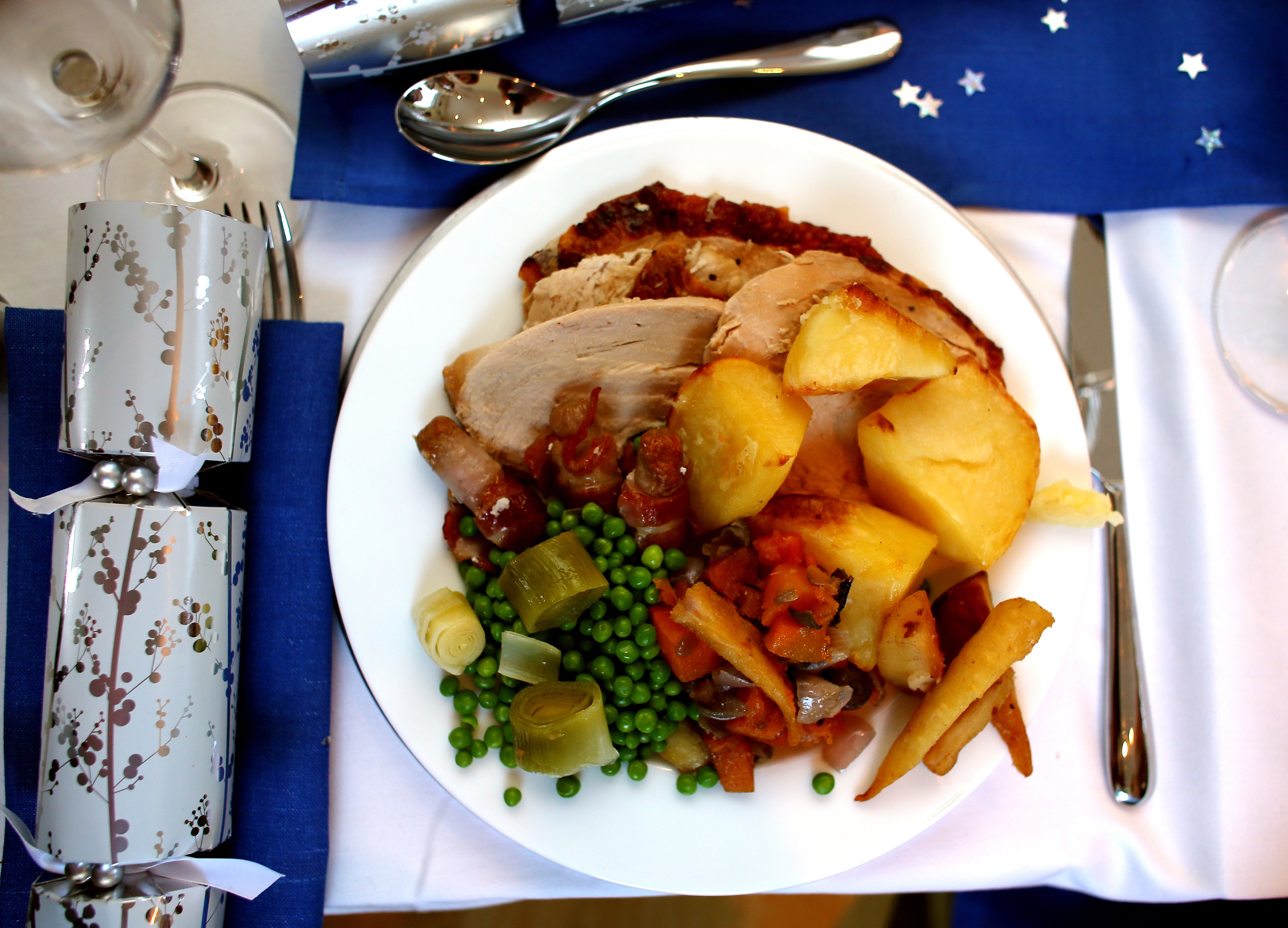 General view of a traditional Christmas Dinner on Christmas Day (David Davies/PA)