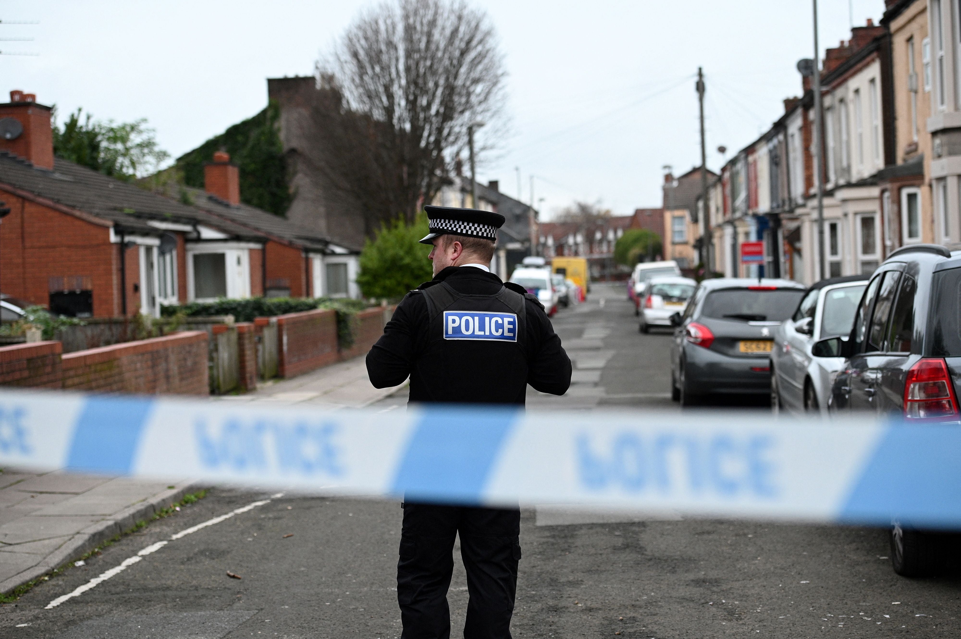 A police cordon on Sutcliffe Street, in Liverpool after the failed terrorist attack at Liverpool Women’s Hospital