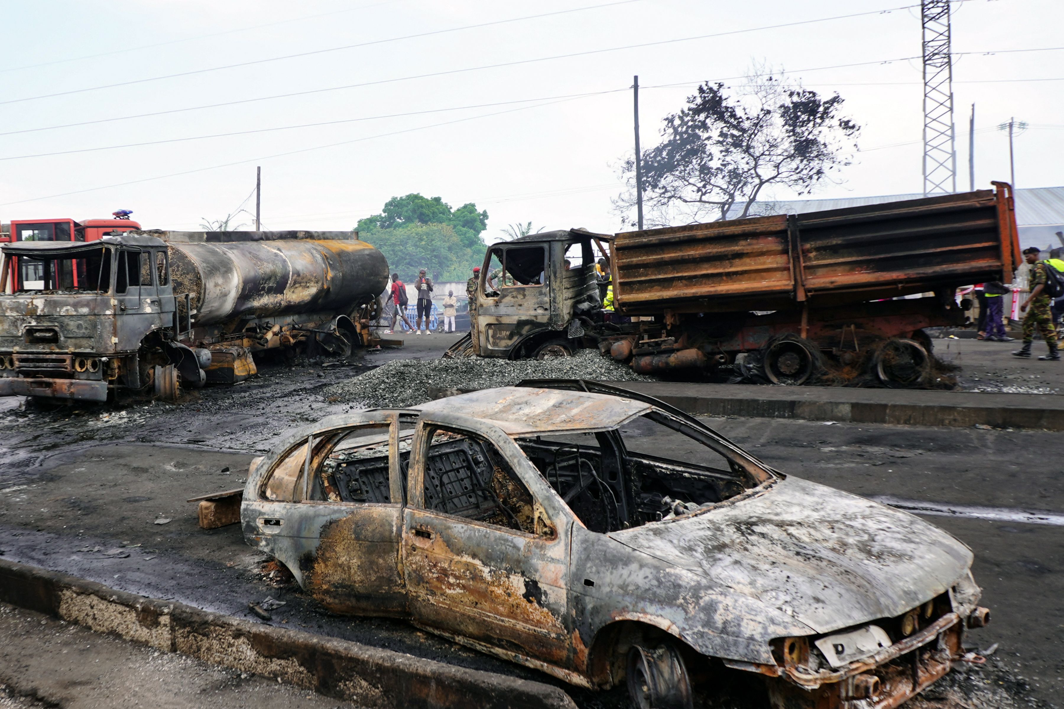 The aftermath of the tanker explosion