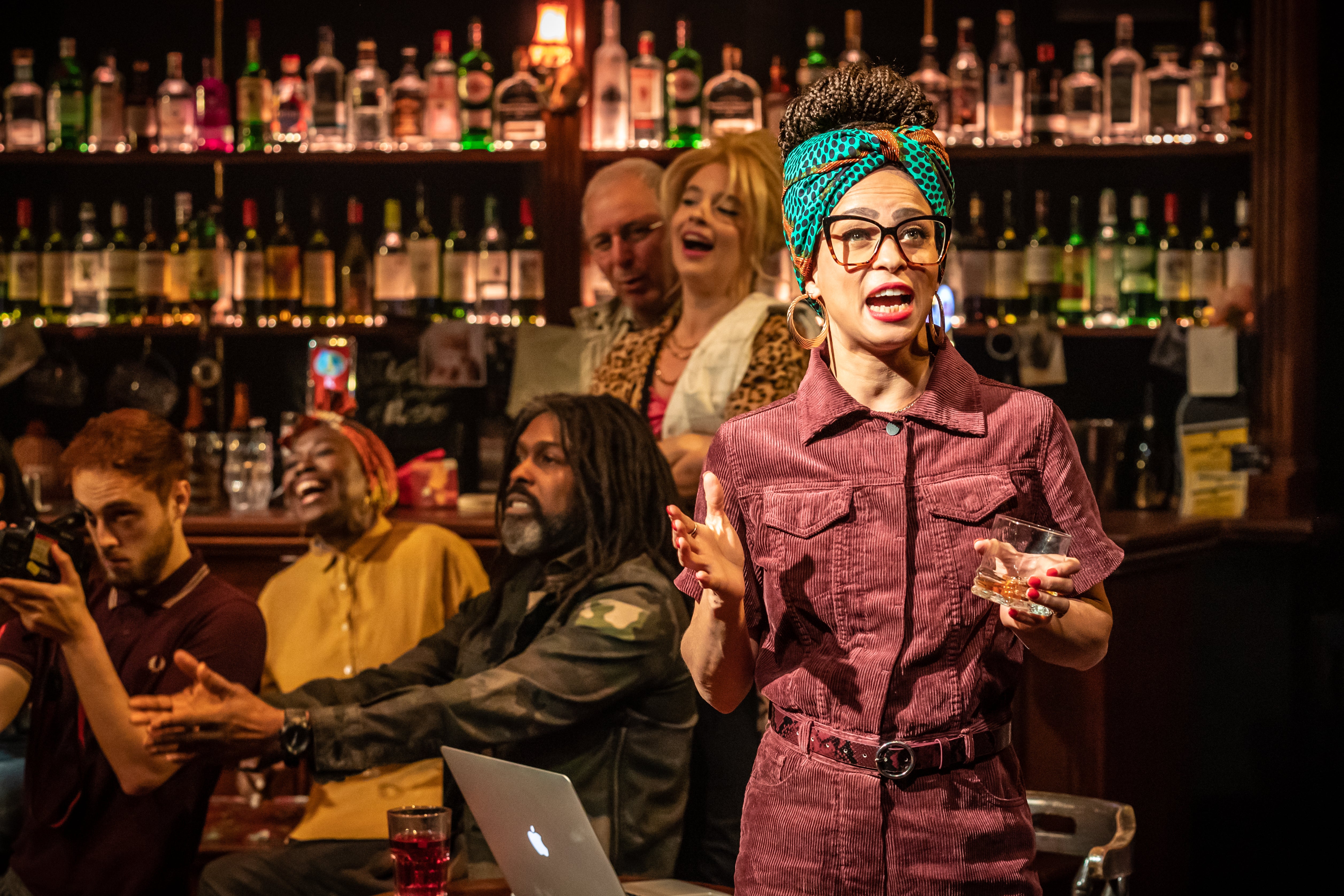 Crystal Condie as the play’s author, Zadie Smith