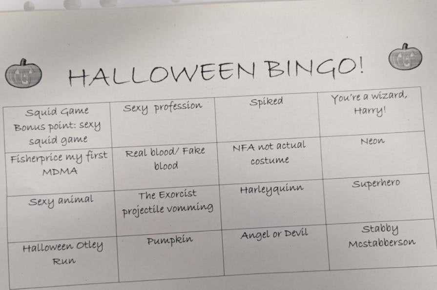 The Halloween Bingo game staff at the LGI were playing in the A+E department